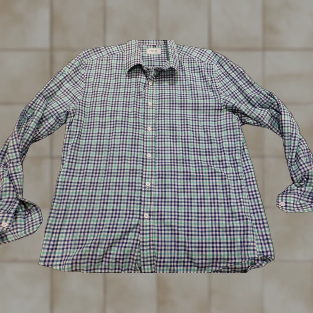 Vintage Hyden Yoo Mens Shirt L Blue Plaid Button-Down Collar Long Sleeve Button Up - Regular, Red Accent Logo Western All Seasons Size US L / EU 52-54 / 3 - 1 Thumbnail