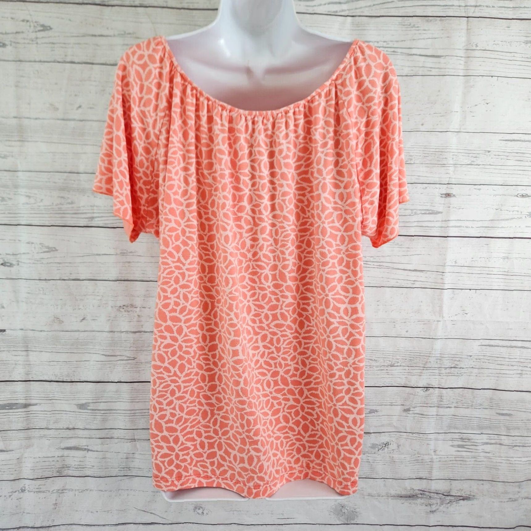 Vintage Fresh Produce Womens Top T-Shirt Pink Short Sleeve Rayon Blend 1X Adult Womens Size XL / US 12-14 / IT 48-50 - 3 Thumbnail