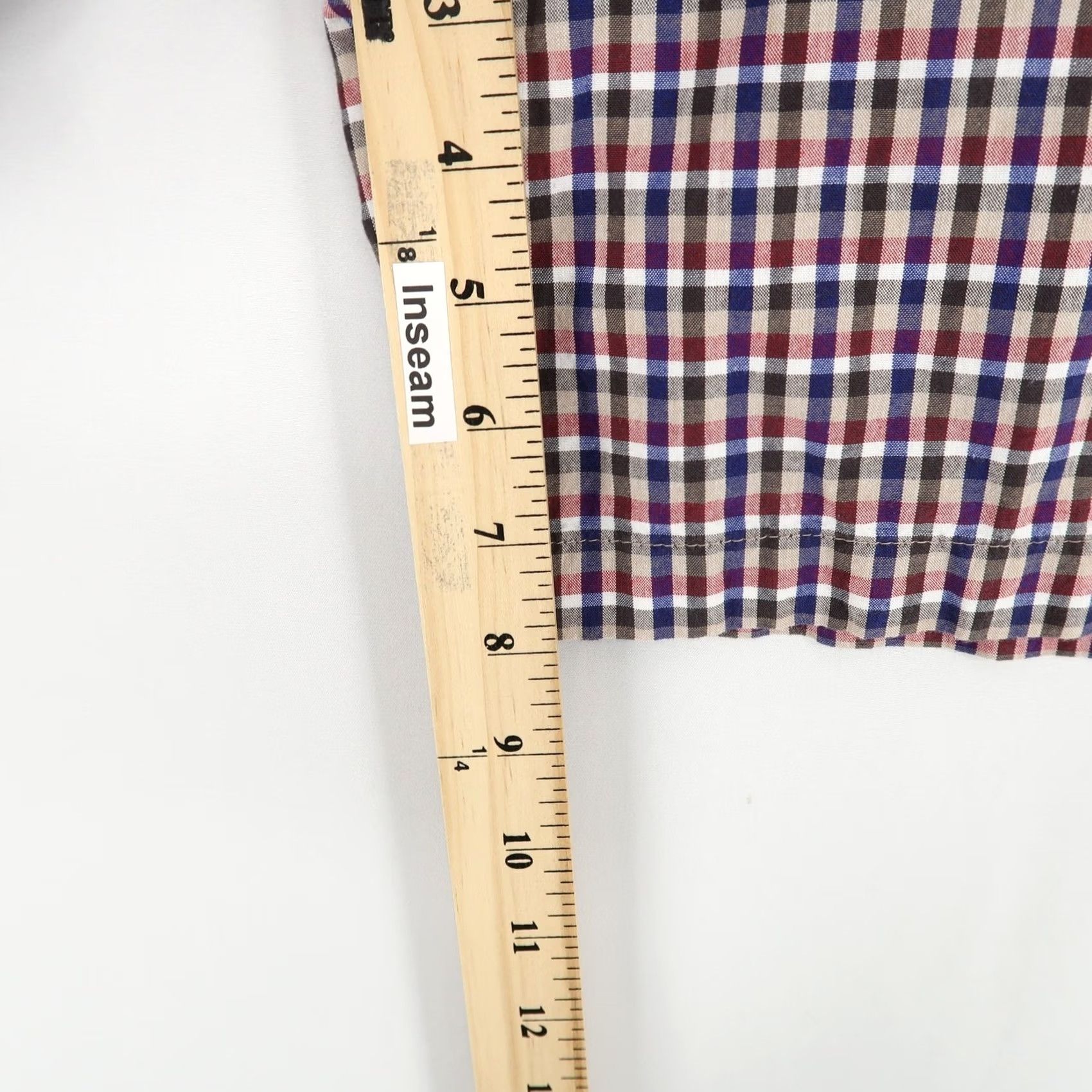 Peter Millar Peter Millar Shorts Mens 38 Red Blue Check Plaid Classic Fit Golf Casual Cotton - Preppy Style Size US 38 / EU 54 - 6 Thumbnail