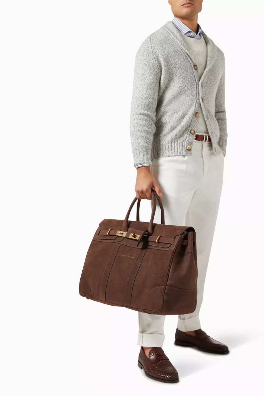 Brunello Cucinelli o1w1db11025 Size: OS/ Leather Handbag in Brown Size ONE SIZE - 3 Thumbnail