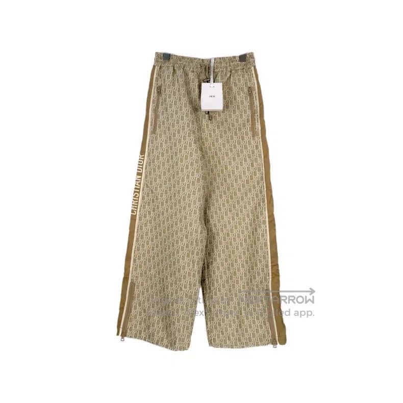 Dior Dior Khaki full logo drawstring trousers Size 25" / US 0 / IT 36 - 1 Thumbnail