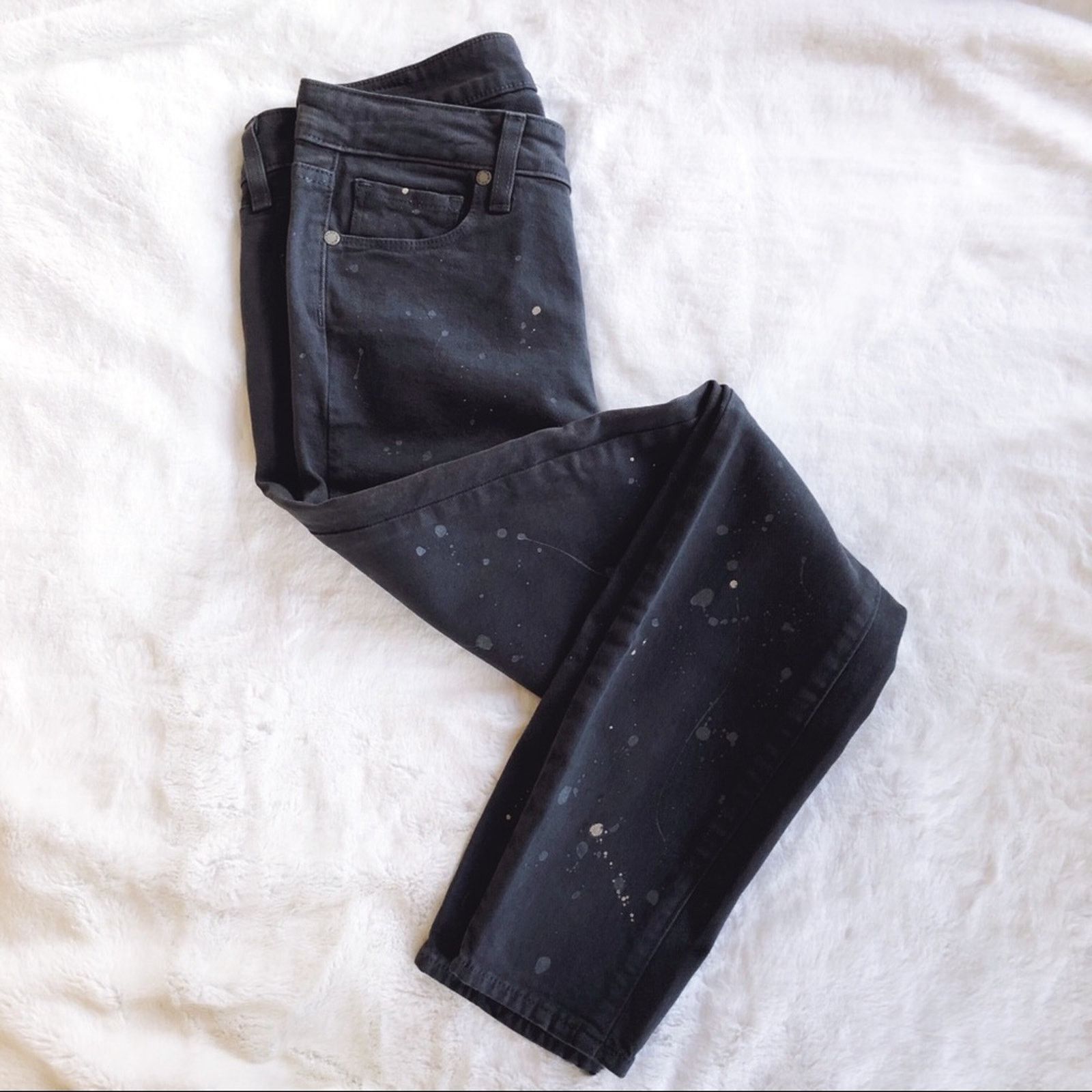 Paige PAIGE Gray Verdugo Ankle Jeans with Splatter Design Size 27" / US 4 / IT 40 - 5 Thumbnail