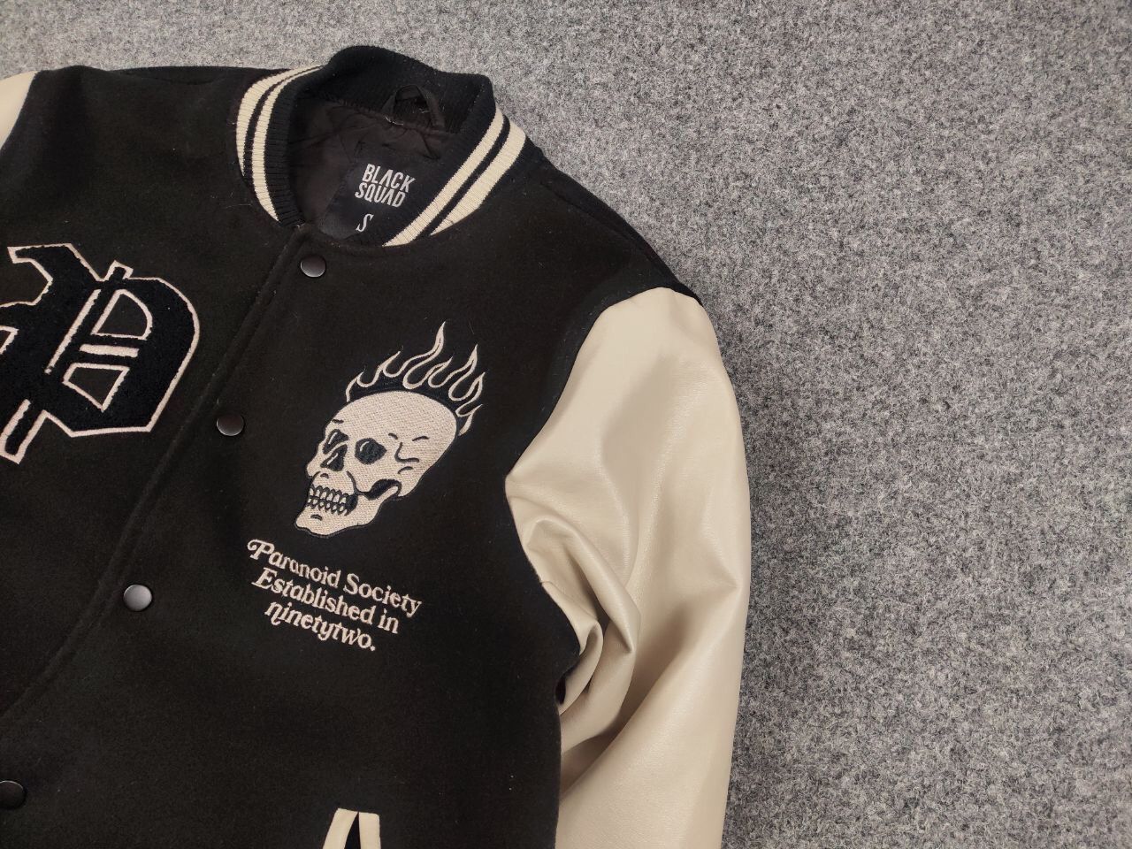 Japanese Brand Vintage Paranoid Society Letterman Varsity Bomber Jacket Size US S / EU 44-46 / 1 - 4 Thumbnail