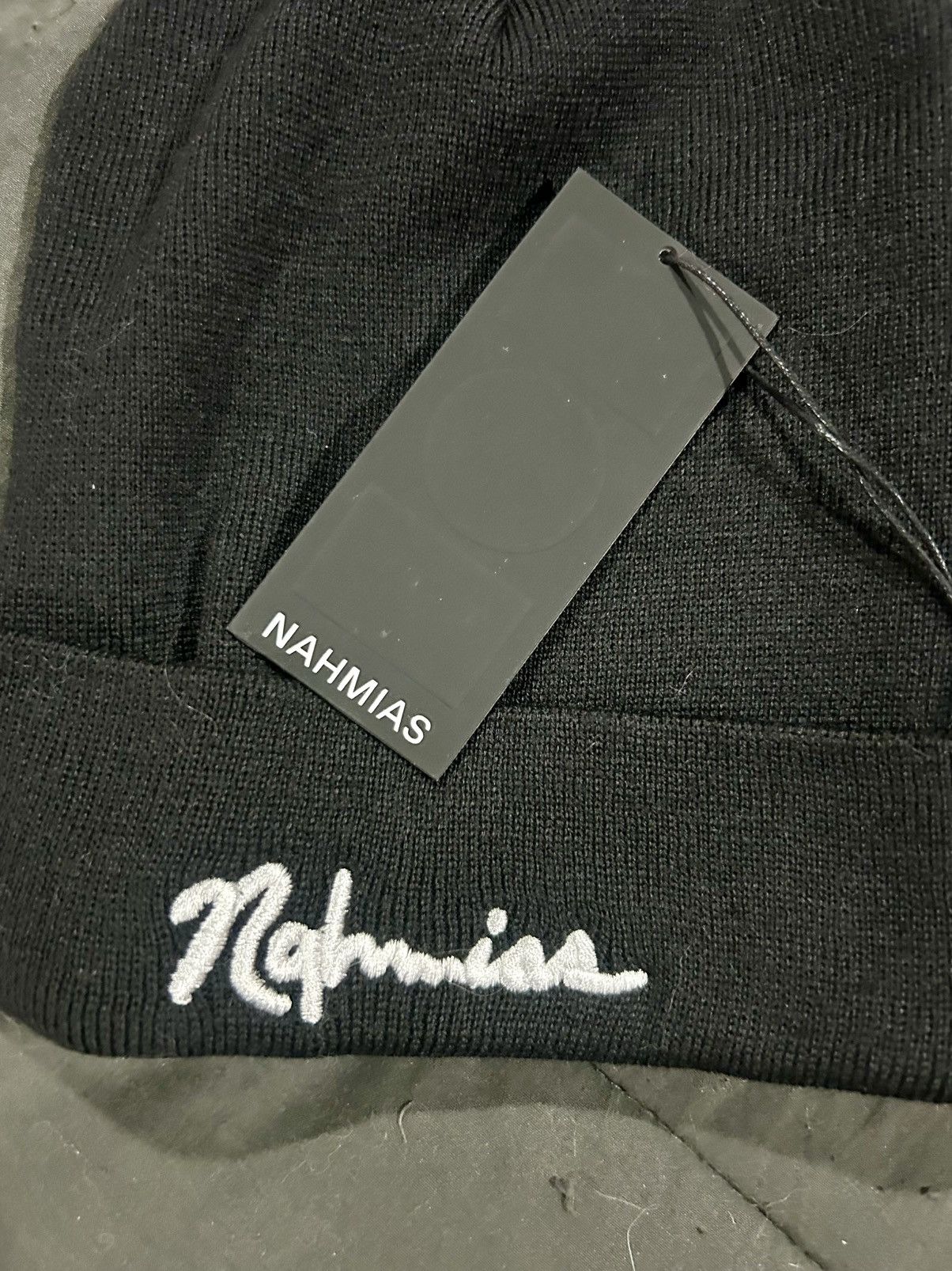 Nahmias Nahmias - Cursive Logo Wool Beanie - Black Size ONE SIZE - 4 Thumbnail