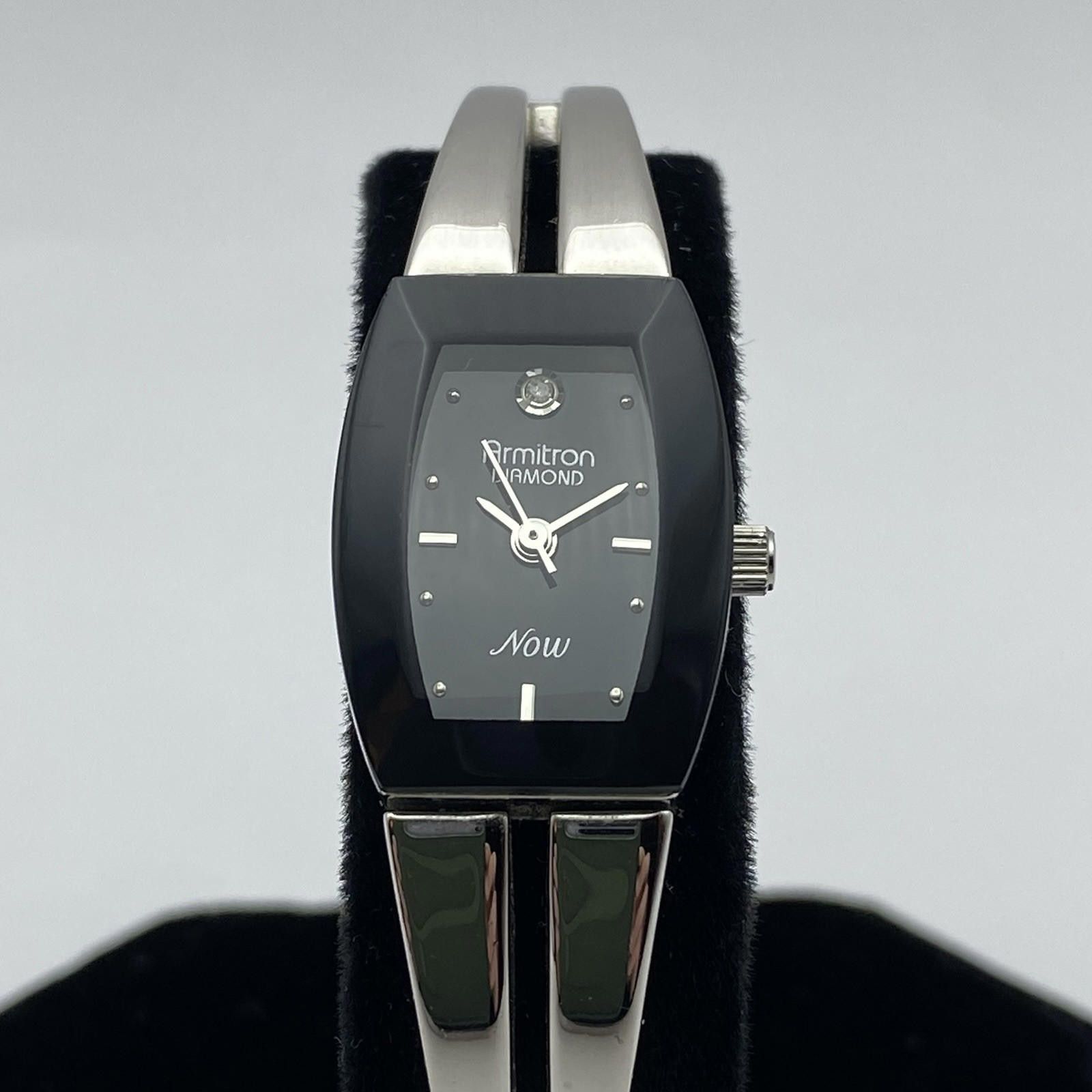 Designer Women's Armitron Diamond NOW Black Dial Bracelet Band Watch Size ONE SIZE - 3 Thumbnail