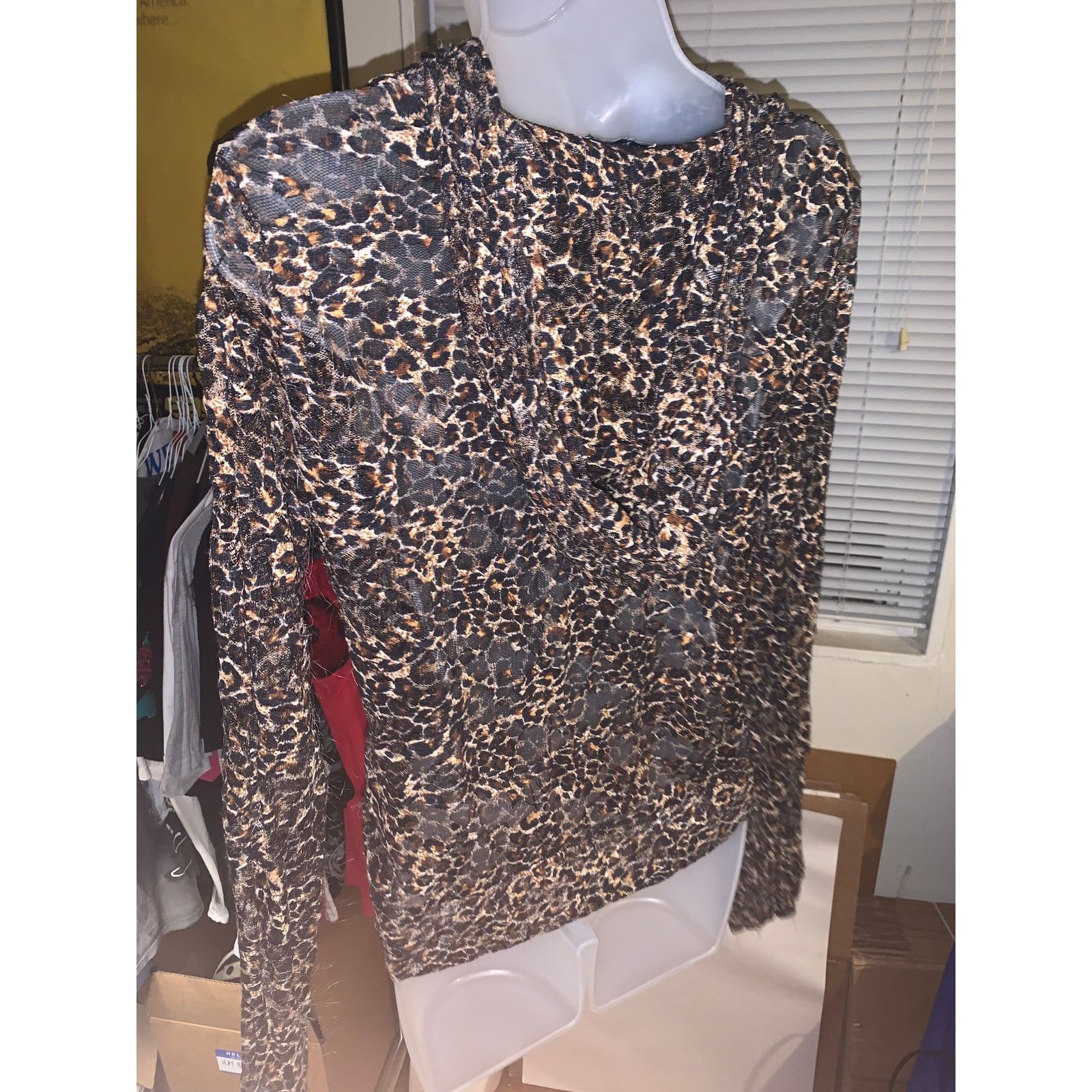 Other × Vintage Y2K Leopard Print Mesh Zip Hoodie Womens Large Sheer Size L / US 10 / IT 46 - 7 Thumbnail