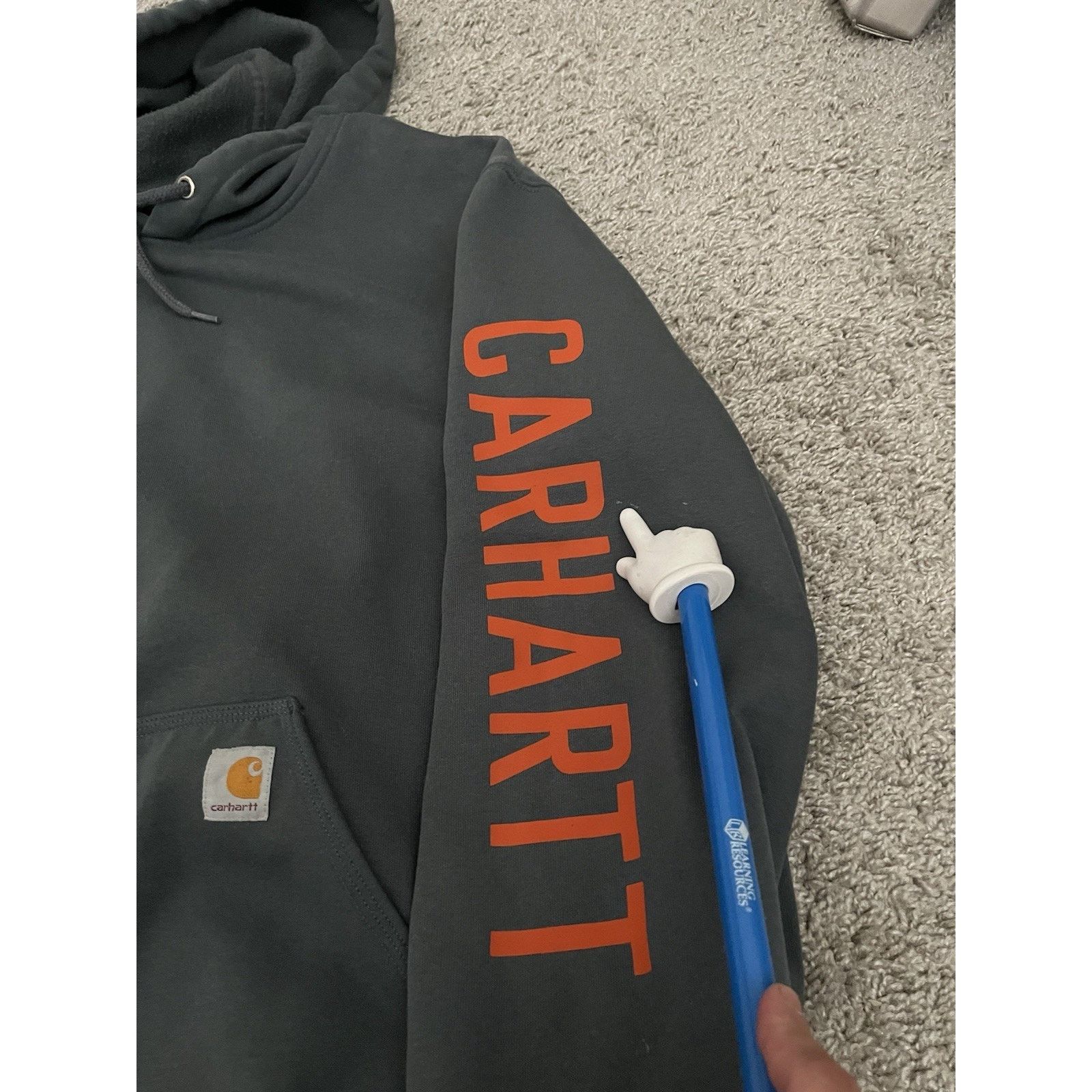 Carhartt Carhartt Sleeve Logo Hoodie XXL Gray Workwear Sweatshirt Size US XXL / EU 58 / 5 - 5 Thumbnail