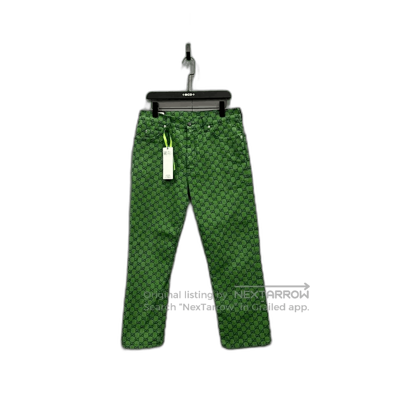 Gucci Gucci Green GG Print Pants. Size US 34 / EU 50 - 1 Thumbnail