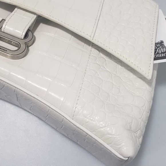 Balenciaga Balenciaga Downtown Small Shoulder Bag Crocodile Embossed Wh Size ONE SIZE - 4 Thumbnail