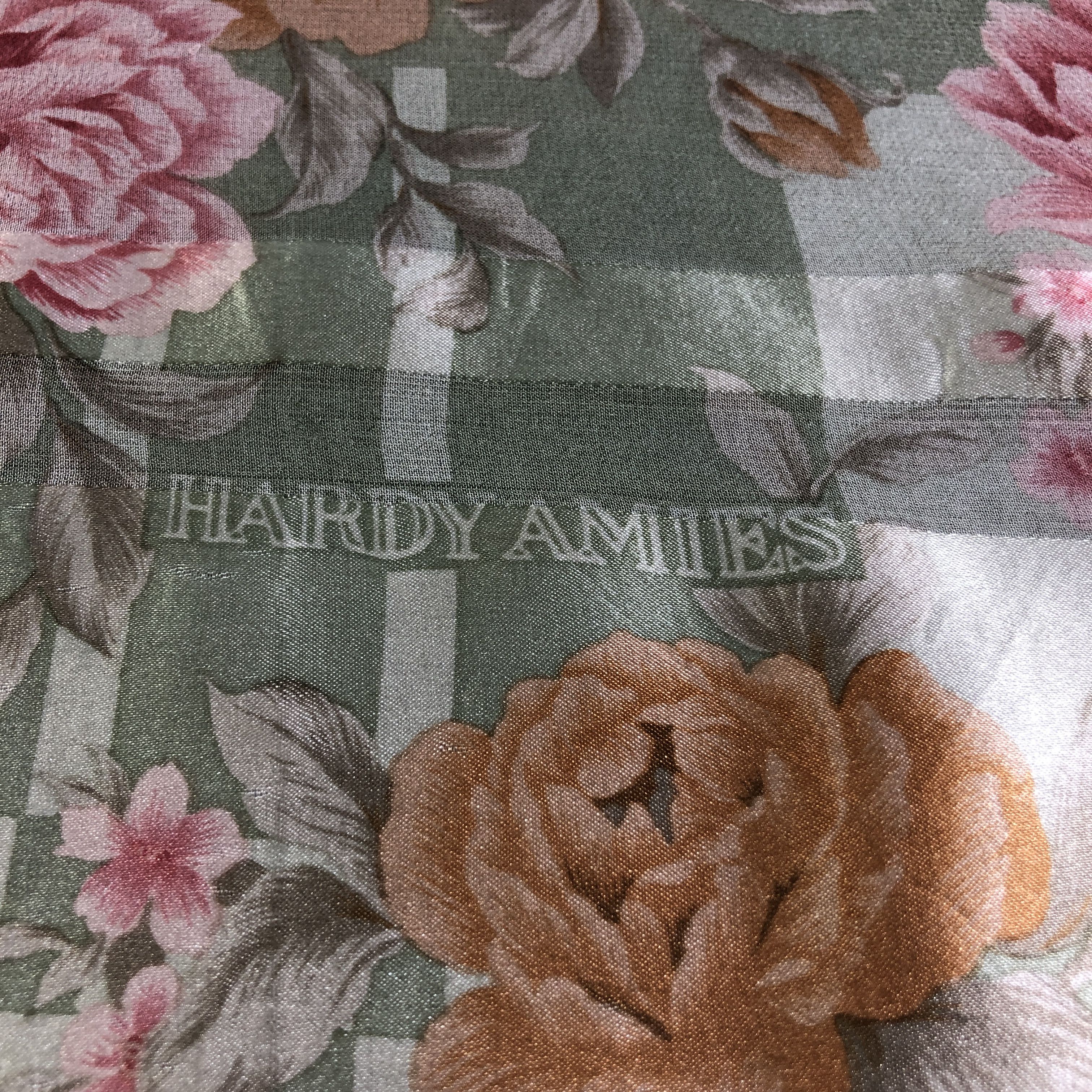 Hardy Amies Hardy Amies Floral Hand Rolled Silk Scarf M1045 Size ONE SIZE - 4 Thumbnail