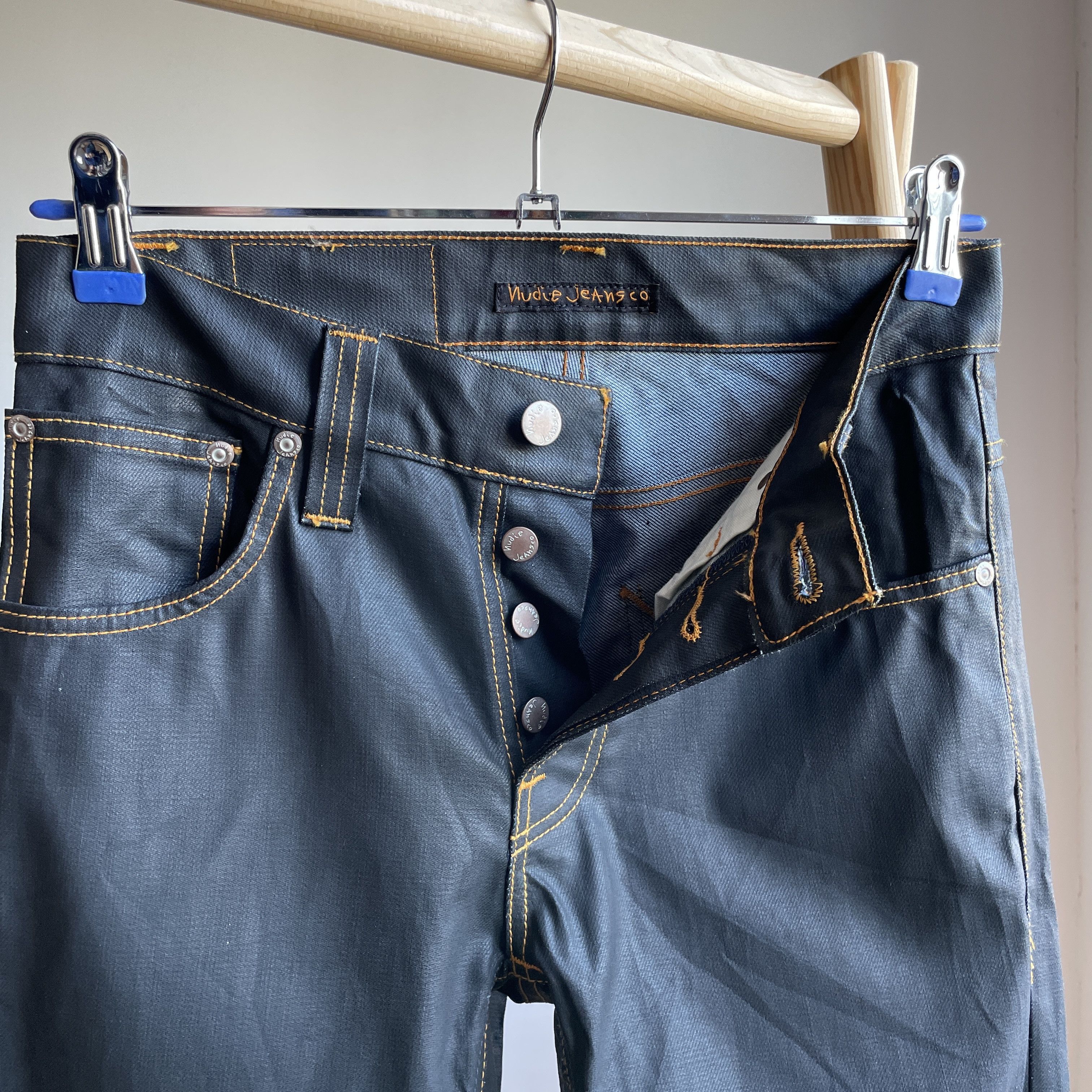 Nudie Jeans Nudie Jeans Grim Tim Used Black Coated Slim Denim Size 28x32 Size US 28 / EU 44 - 5 Thumbnail