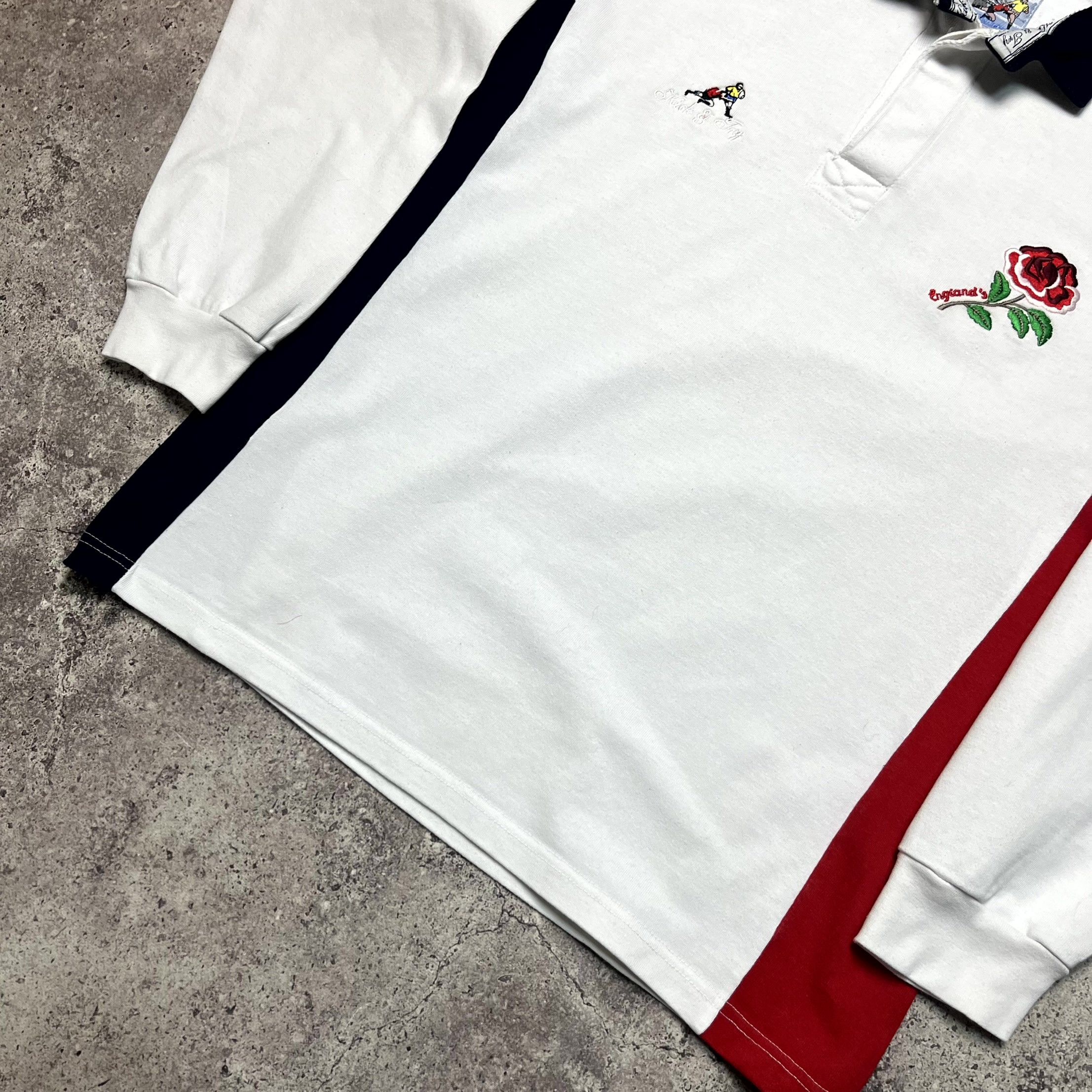Vintage Vintage England Rugby White Longsleeve Polo Shirt Size L Size US L / EU 52-54 / 3 - 2 Thumbnail