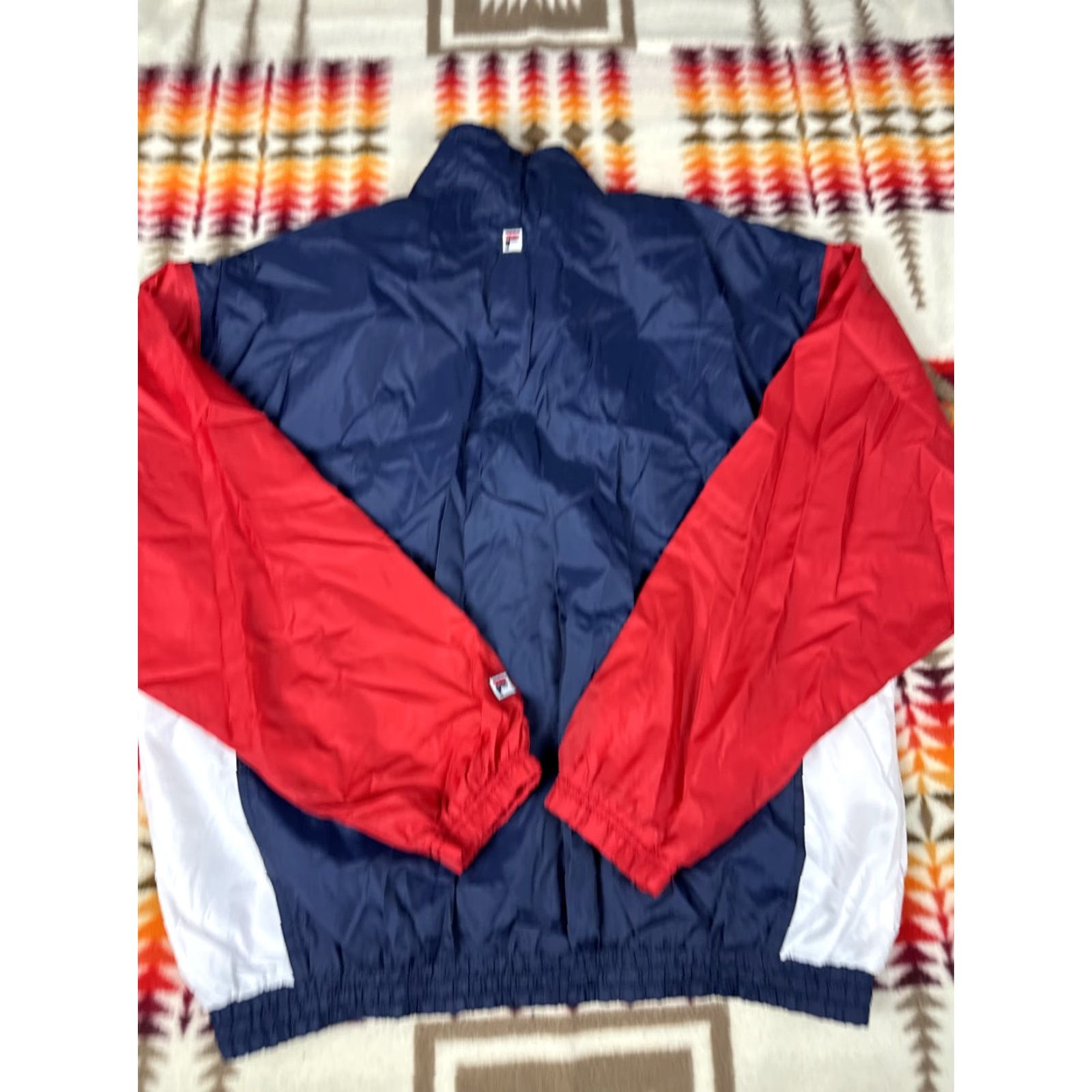 Fila VINTAGE Fila Windbreaker Jacket Mens L Blue Red White & Blue Size US L / EU 52-54 / 3 - 6 Thumbnail