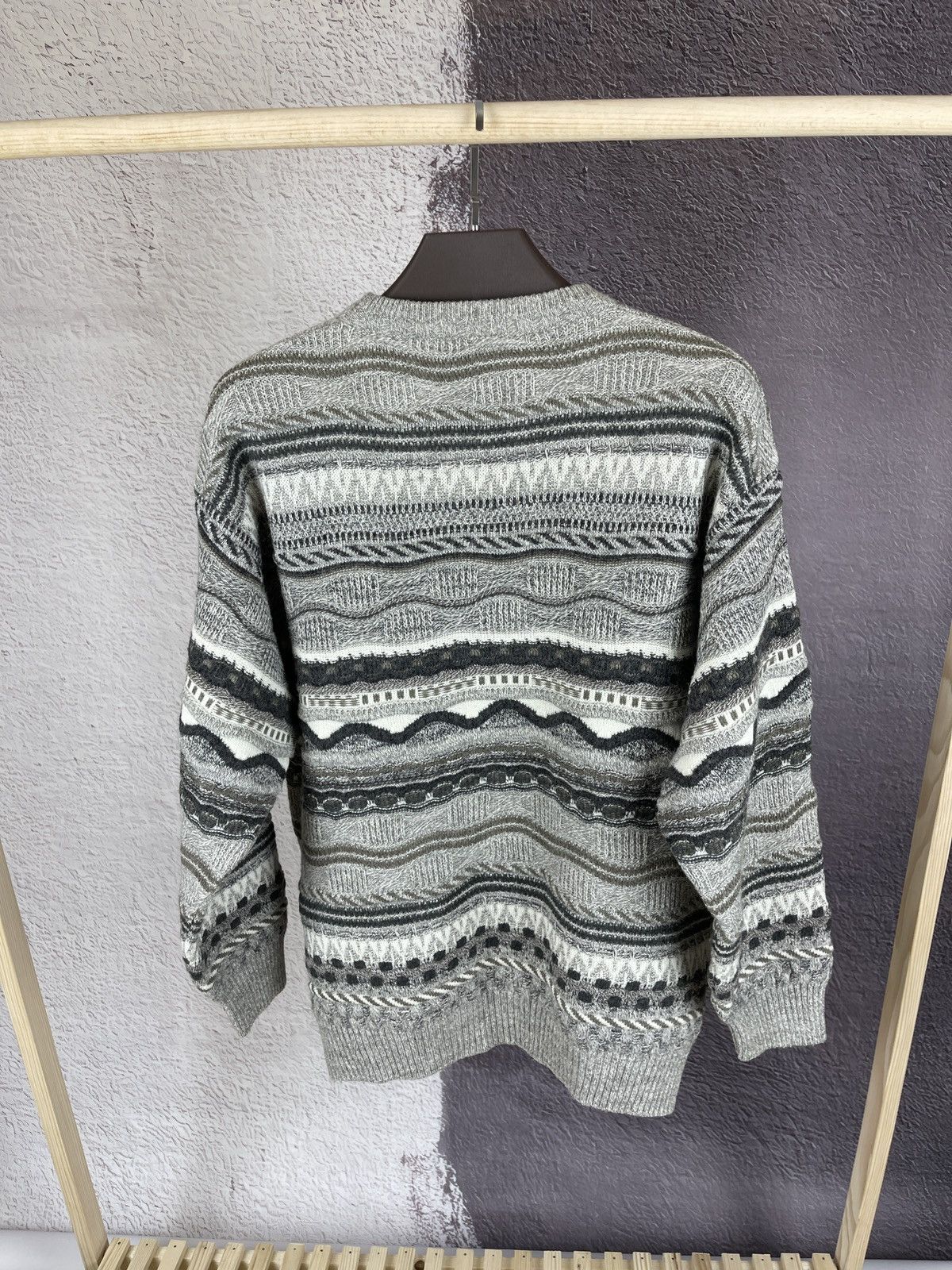 Designer × Vintage Meremma Coogi style vintage grey cable knitted sweater Size US L / EU 52-54 / 3 - 10 Thumbnail