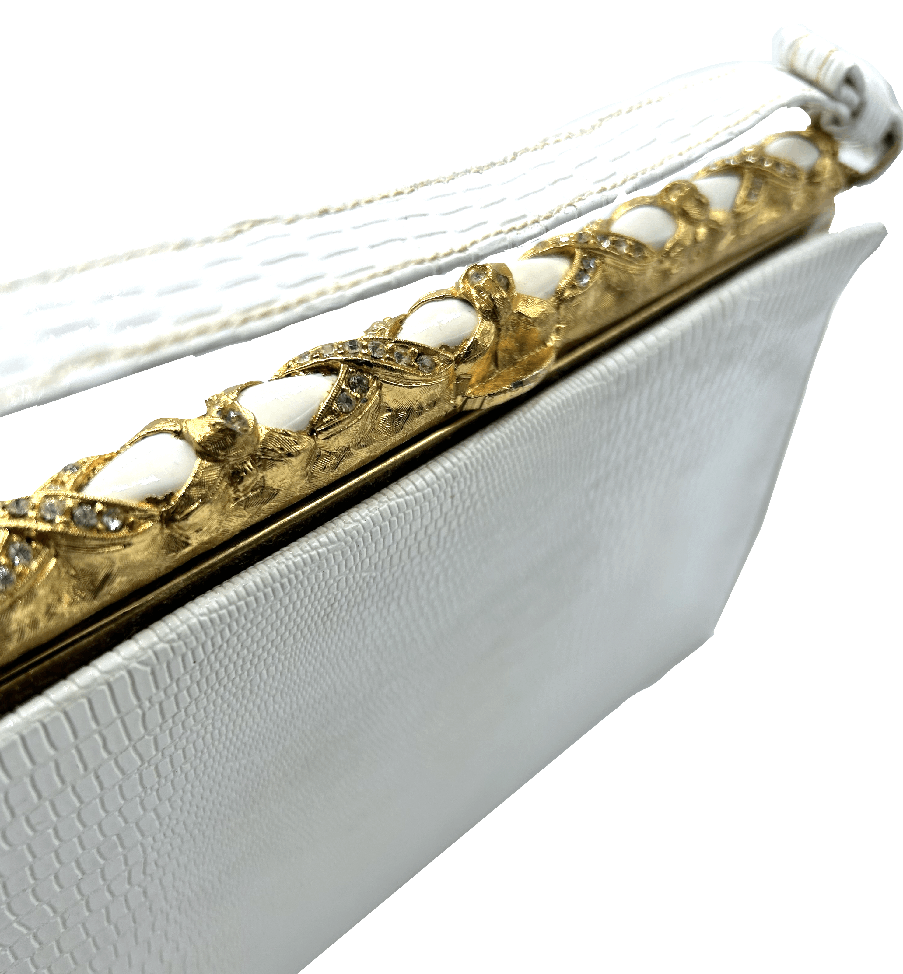 Vintage 1950's White & Gold Evening Handbag Size ONE SIZE - 3 Thumbnail