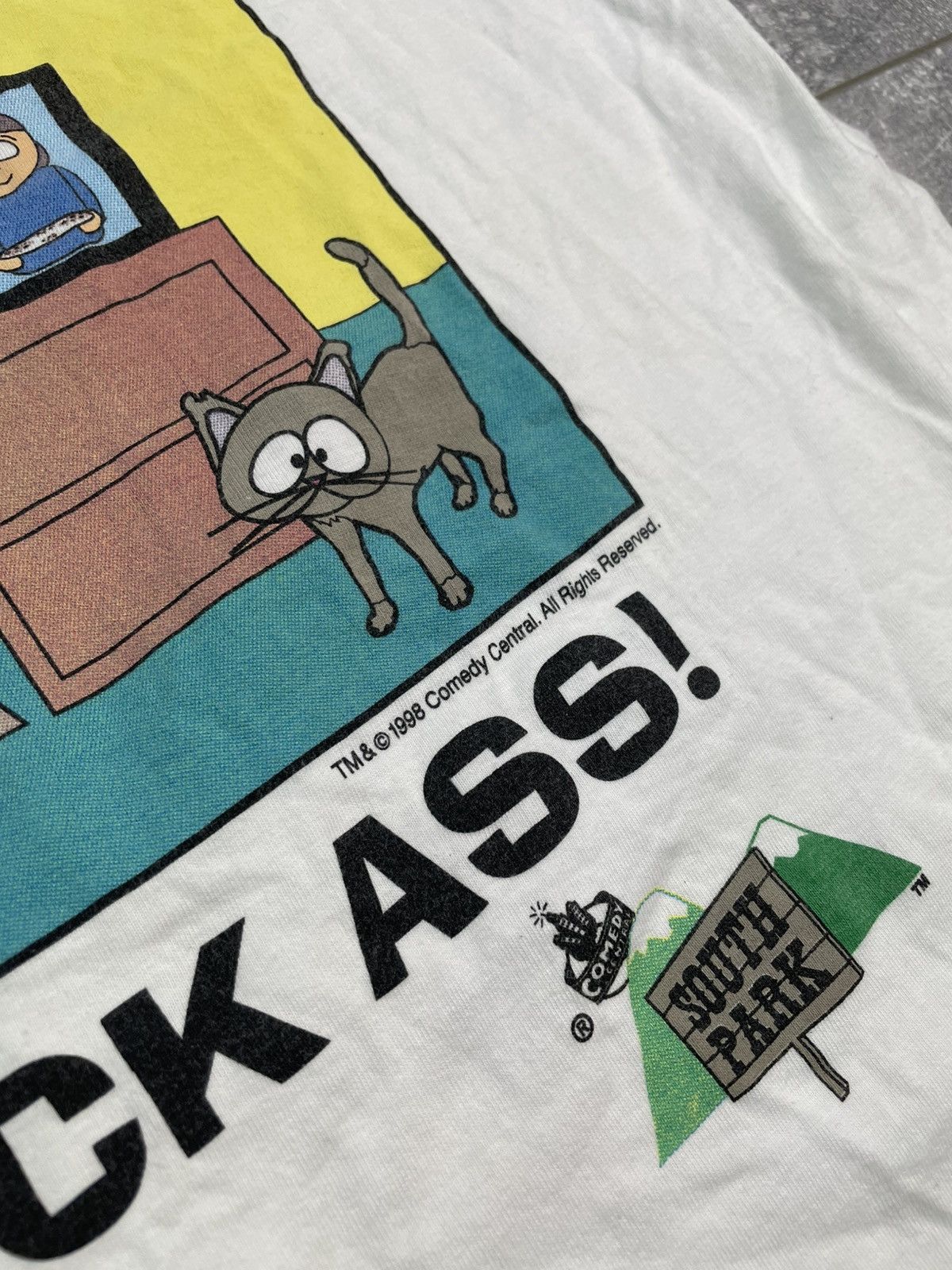 Vintage Vintage South Park 1998 Cartoons Kick Ass T-shirt Size US L / EU 52-54 / 3 - 3 Thumbnail