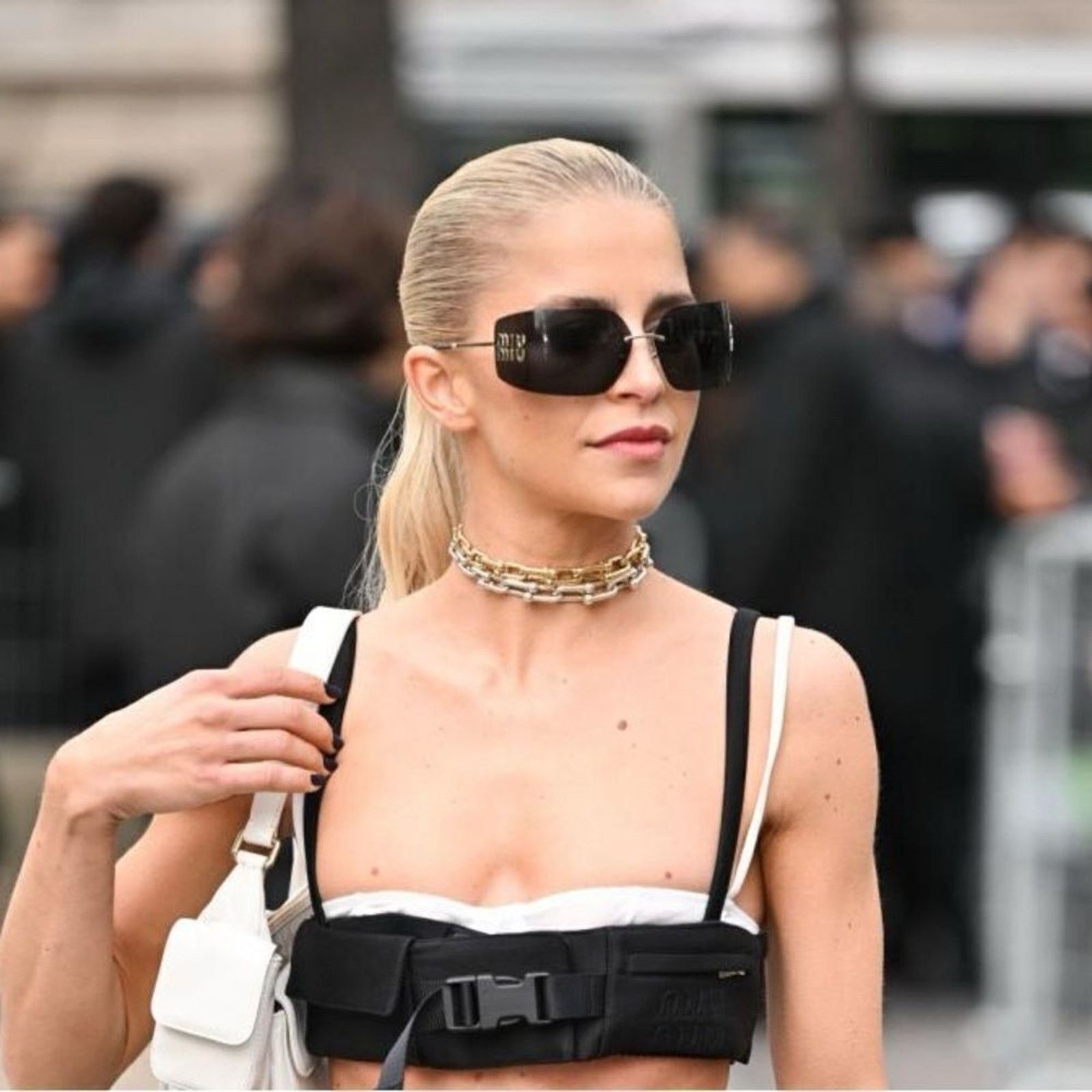 Miu Miu NEW MIU MIU MU54YS 5AK5S0 Gold/Dark Grey Women Sunglasses Size ONE SIZE - 3 Thumbnail