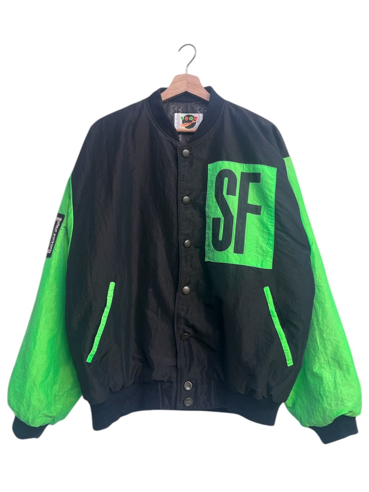 Sun Surf Vintage Surf Fetish Neon Green Bomber Jacket Size US L / EU 52-54 / 3 - 2 Thumbnail