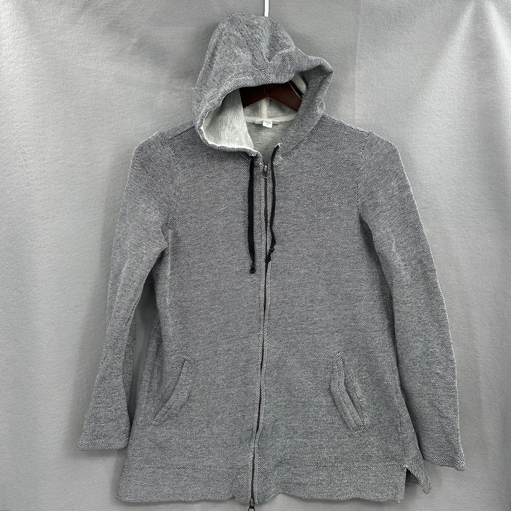 J. Jill J. Jill Hoodie Women XS Gray French Terry Full Zip Casual Womens Size XS / US 0-2 / IT 36-38 - 2 Thumbnail