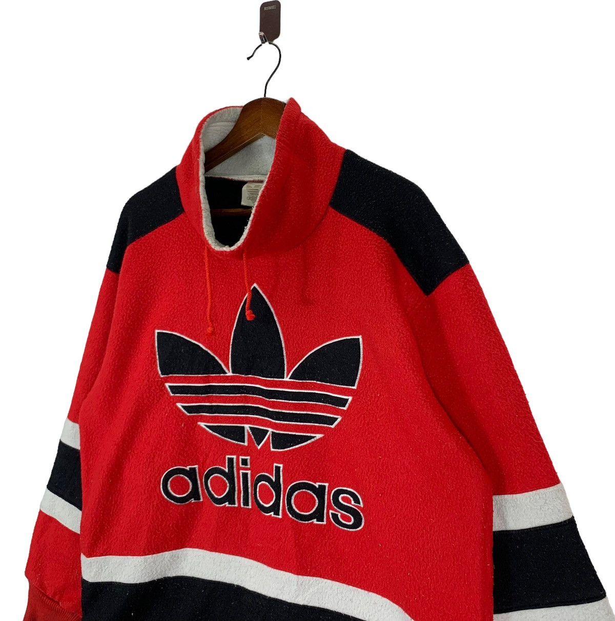 Vintage 90s Adidas Trefoil HipHop Rap Fleece Sweater