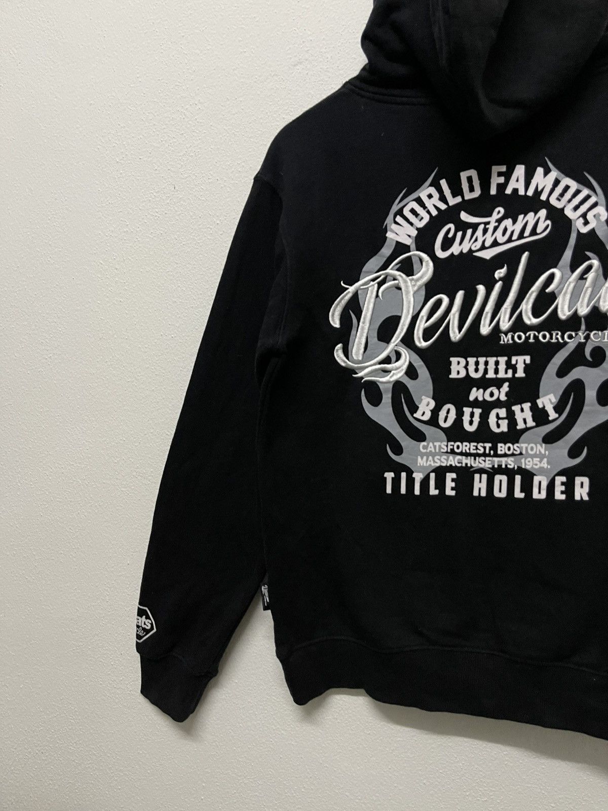If Six Was Nine 2000s DEVILCATS BLACK MOTORCYCLE PULLOVER HOODIE Size US M / EU 48-50 / 2 - 12 Thumbnail