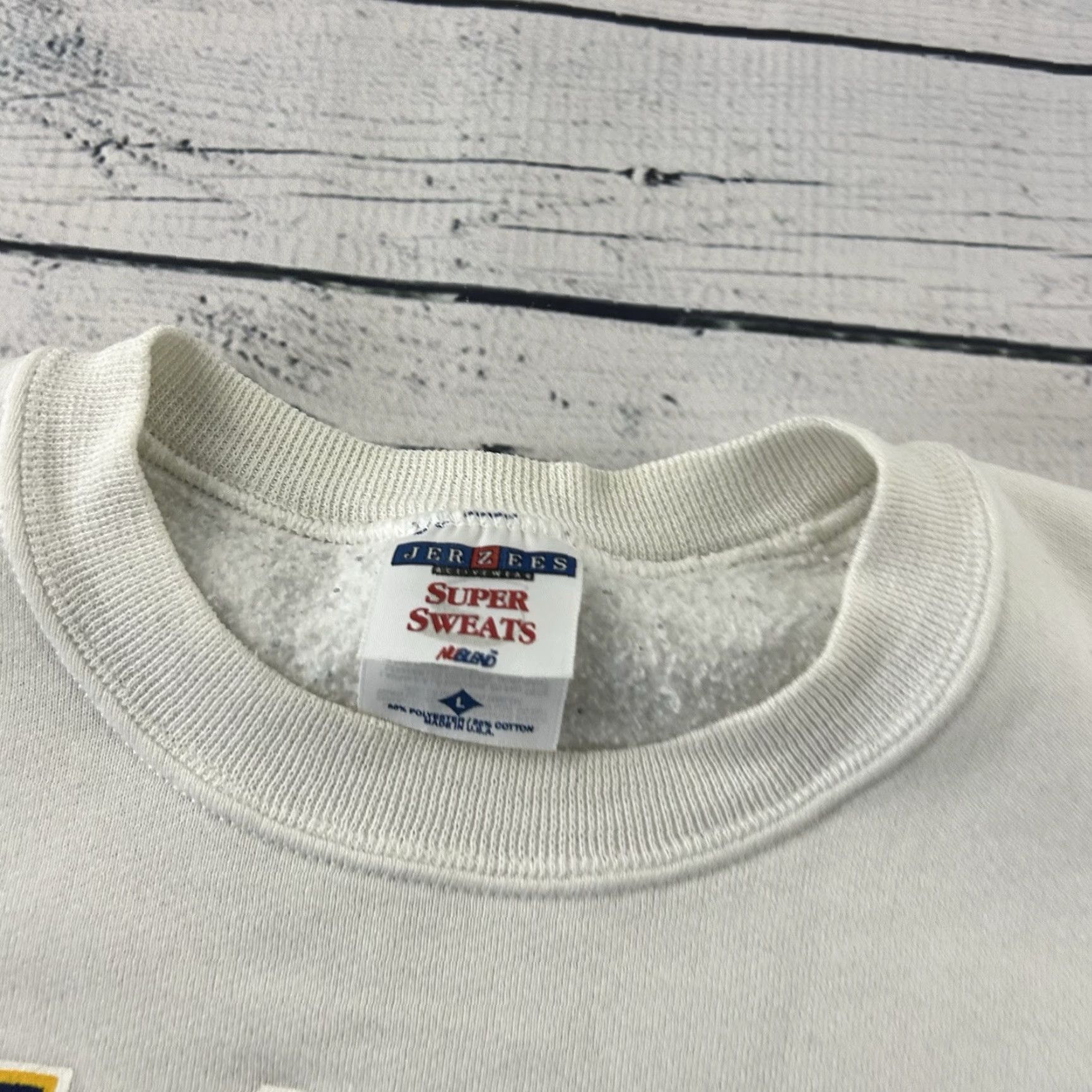 Jerzees VINTAGE U.S. NAVY Jerzees Super Sweats Pullover Crewneck Sweatshirt Men’s Large Shirt Mens L White Jerzees Navy 90s? Size US L / EU 52-54 / 3 - 2 Thumbnail