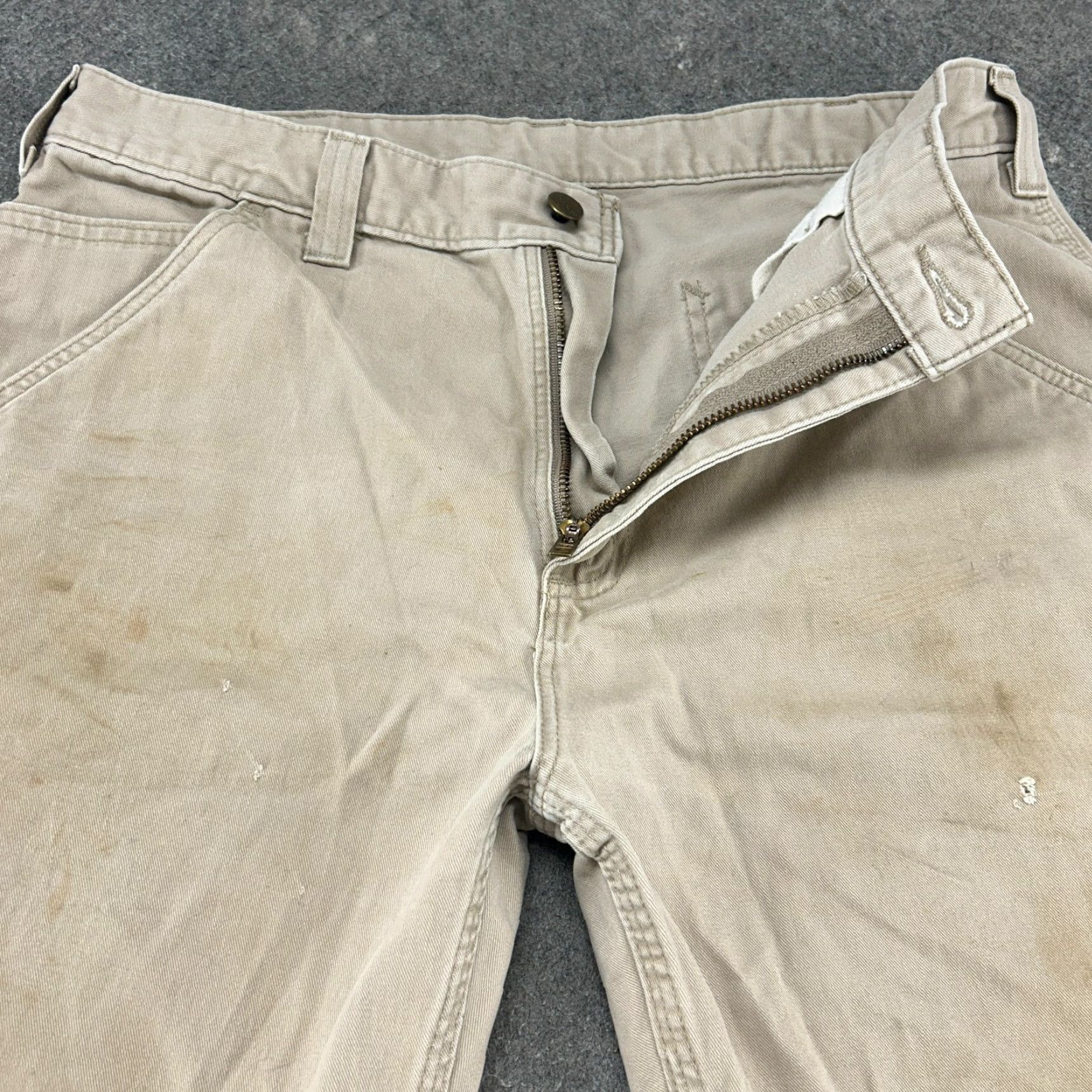 Carhartt VINTAGE Carhartt Pants Mens 36x32 Brown Tan Carpenter Twill Cotton Distressed Size US 36 / EU 52 - 2 Thumbnail