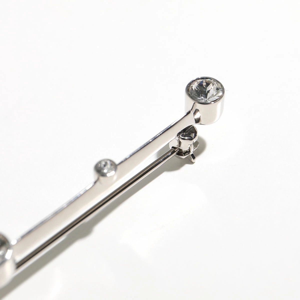 Saint Laurent Paris oc11z1225 Size: OS / Shinestone Brooch in Metal in Silver Size ONE SIZE - 6 Thumbnail