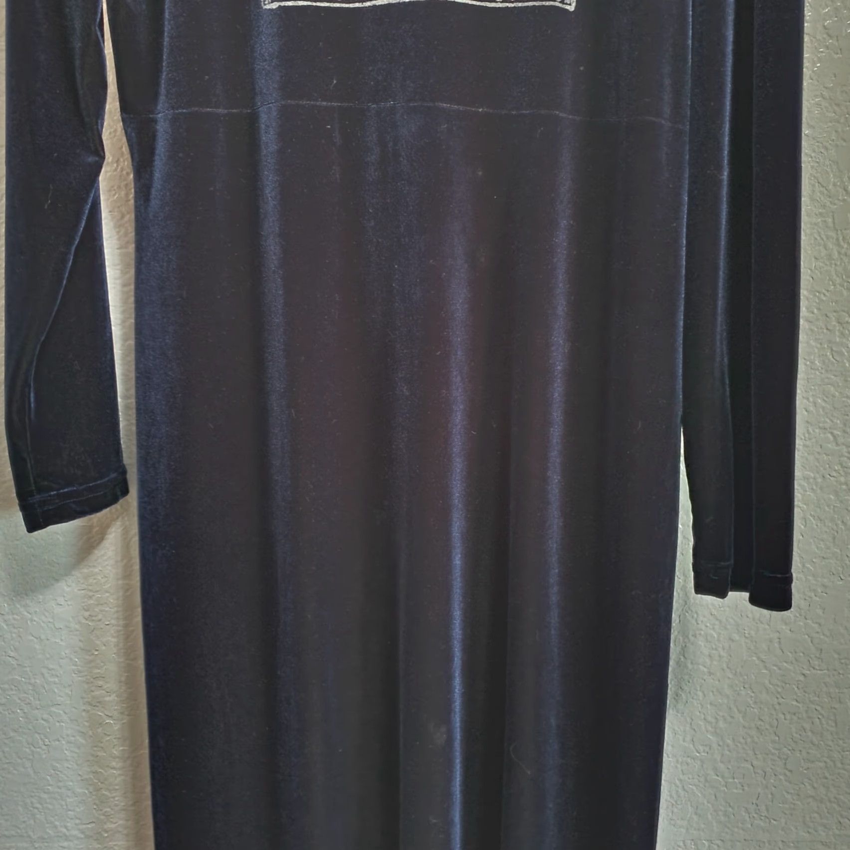 Vintage VINTAGE Nina Piccalino Velvet Maxi Dress Blue Long Sleeve Round Neck Empire Waist 12 Women Bohemian Nature Fall Winter Gently Pre-Owned Size XL / US 12-14 / IT 48-50 - 5 Thumbnail