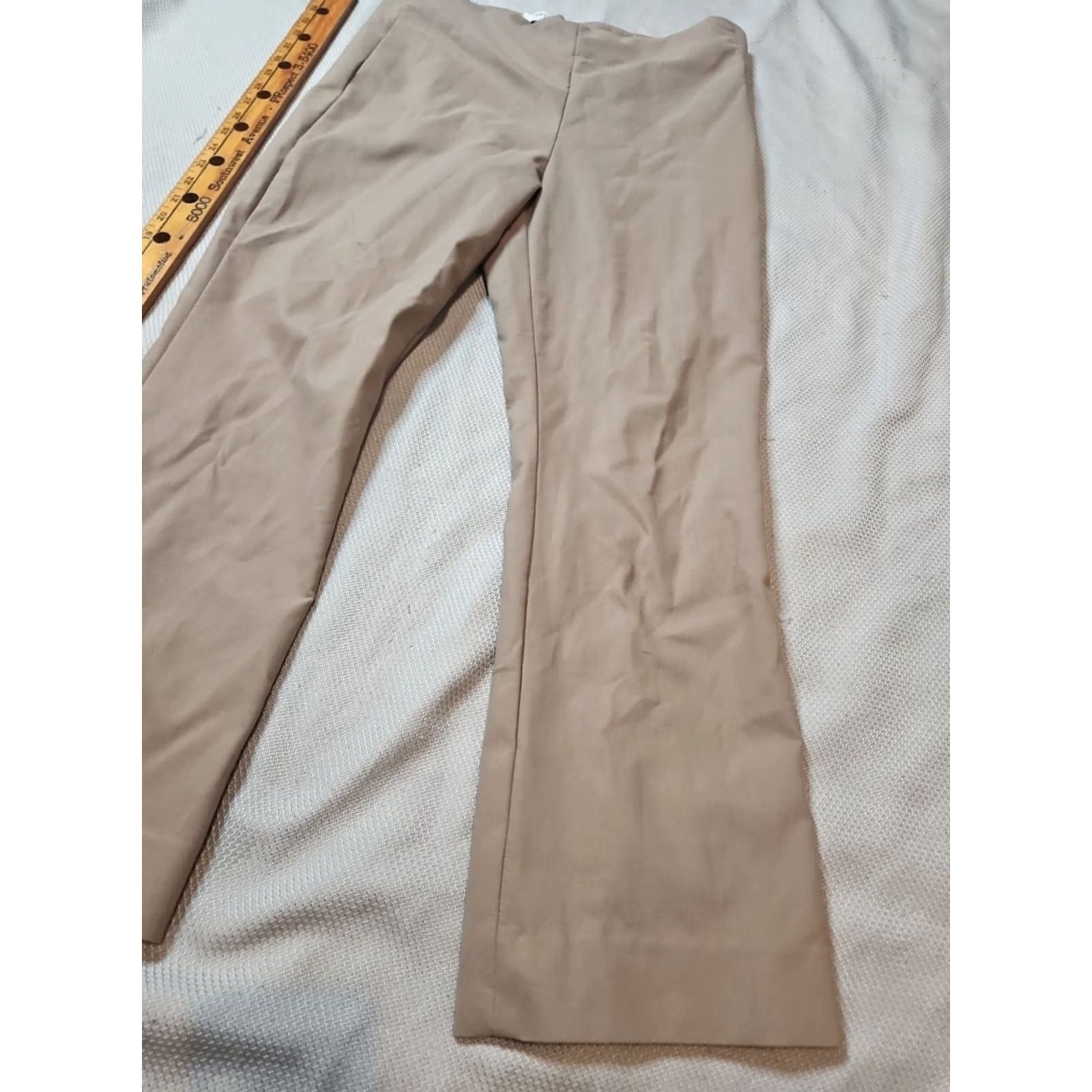 M.M.LaFleur MM.LaFleur Pants Womens Size 12 Beige Regular Straight Front Power Stretch Side Button City Preppy Art Hip Hop Hippie Hipster School Size 34" / US 12 / IT 48 - 5 Thumbnail
