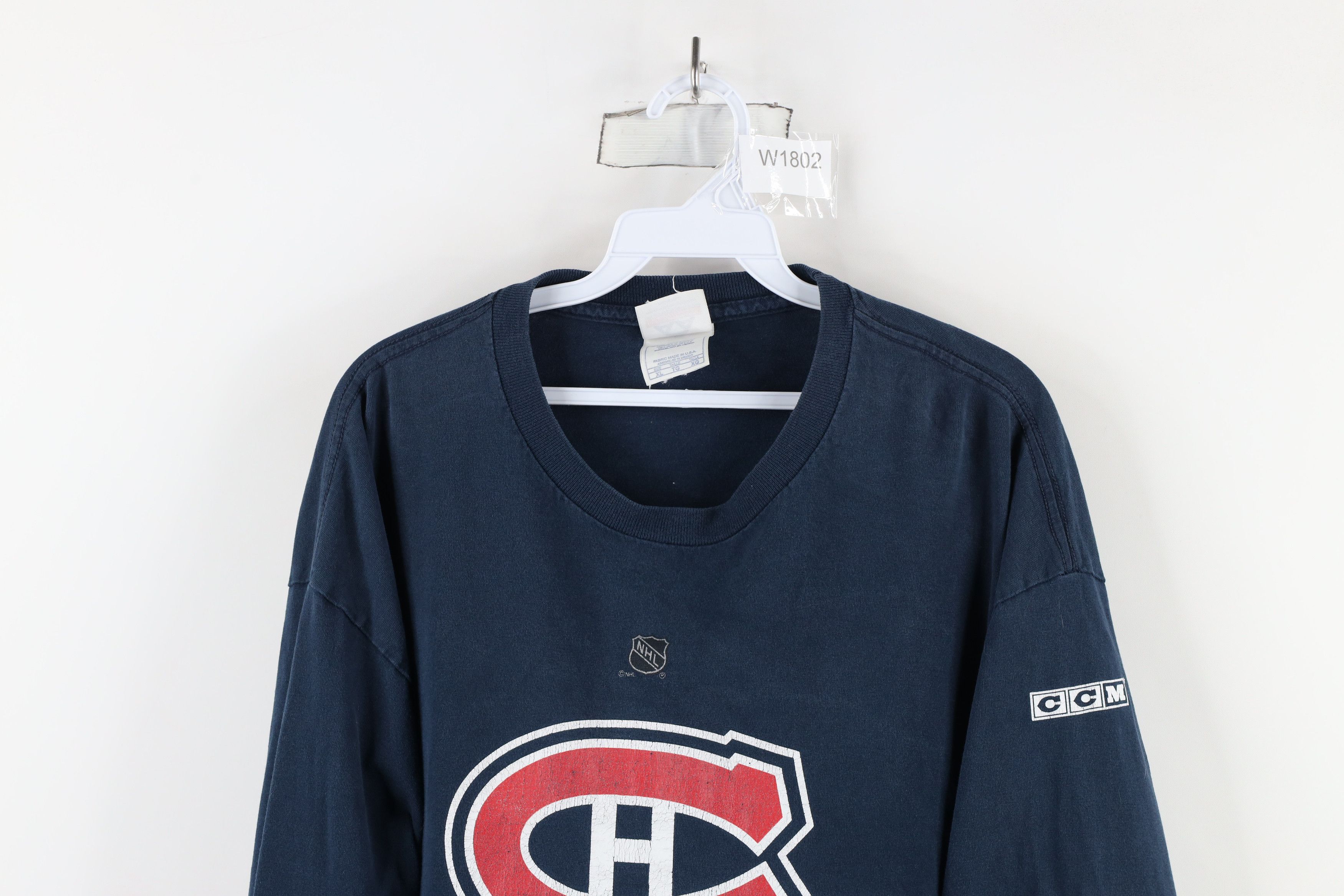 Vintage Vintage 90s CCM Canadiens Hockey Long Sleeve T-Shirt Size US XL / EU 56 / 4 - 2 Thumbnail