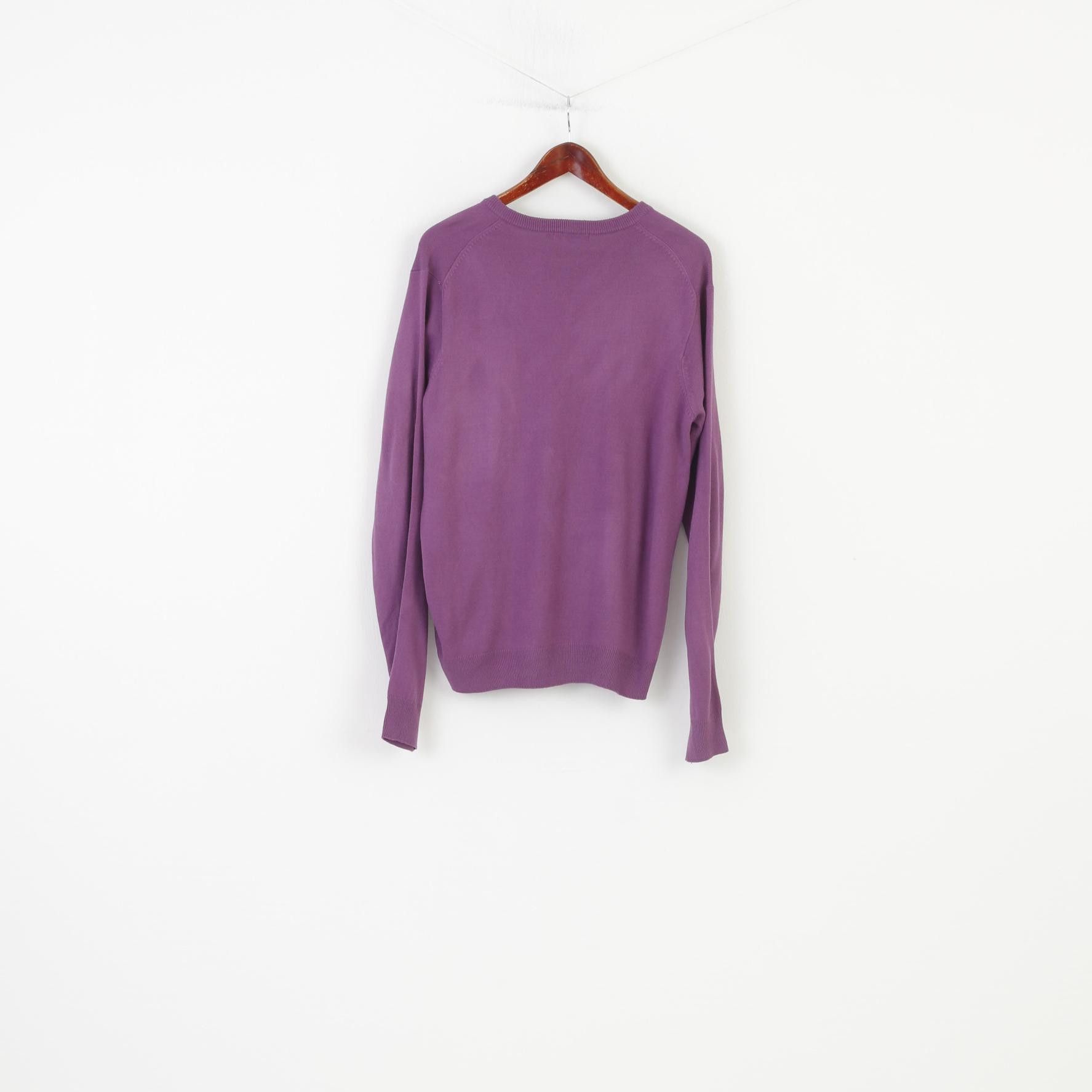 Vintage James Pringle Men M Jumper V Neck Purple 10519 Size US M / EU 48-50 / 2 - 7 Thumbnail