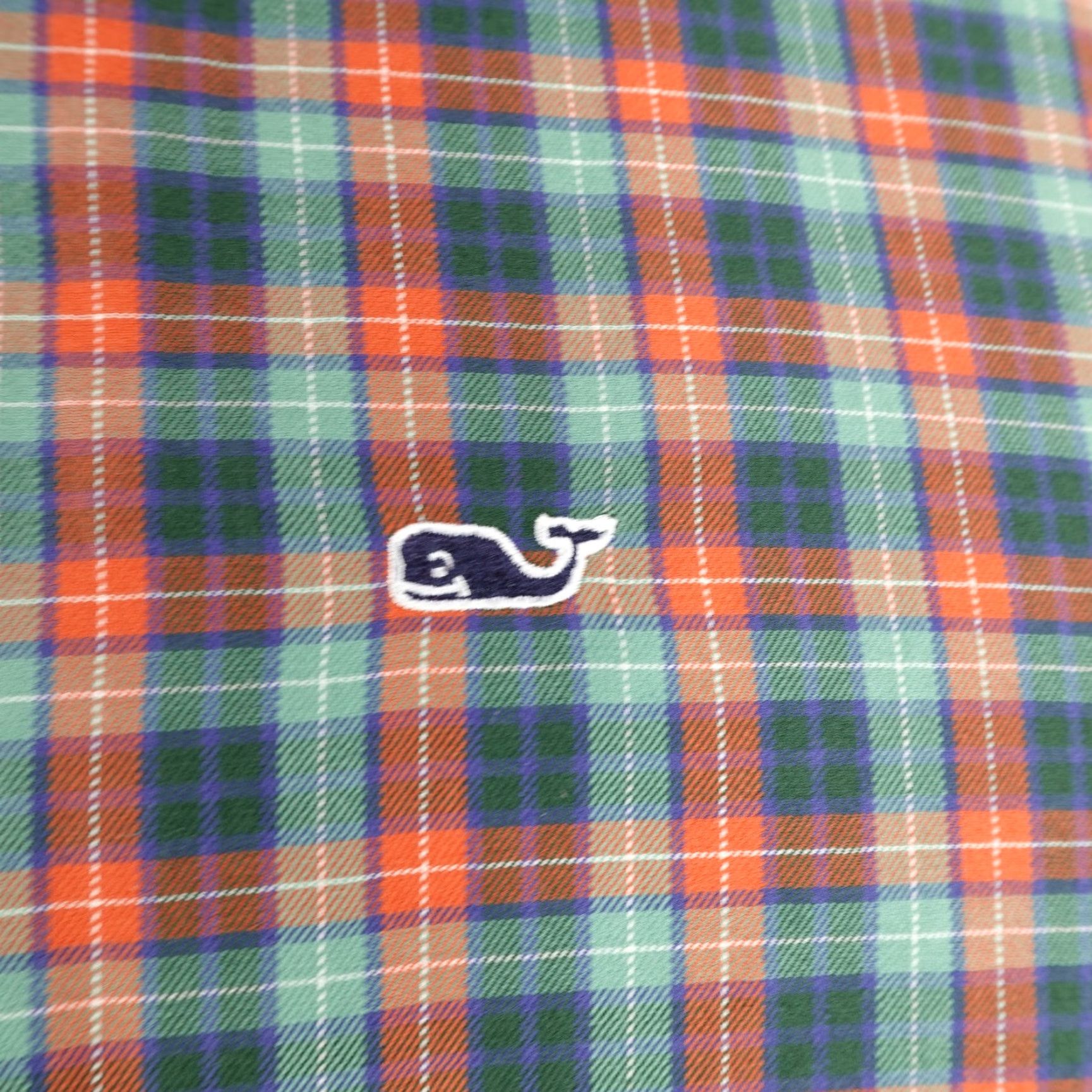 Vineyard Vines Vineyard Vines Shirt Men Large Orange Green Plaid Flannel Whale Button Up Preppy Size US L / EU 52-54 / 3 - 3 Thumbnail