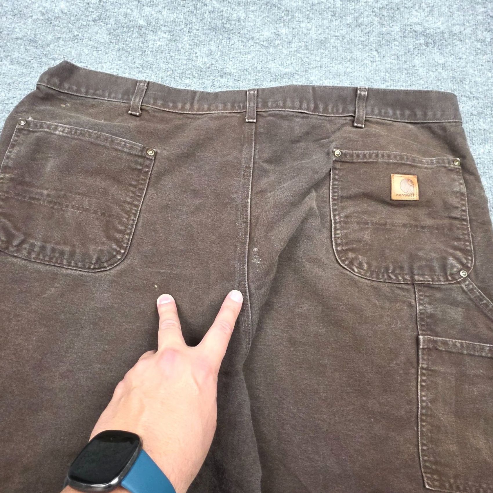 Carhartt Carhartt Pants Men 40 x 29.5 Brown Distress Double Knee Canvas Straight Fit Regular 5-Pocket Workwear Casual Carhartt B136 Size US 40 / EU 56 - 5 Thumbnail