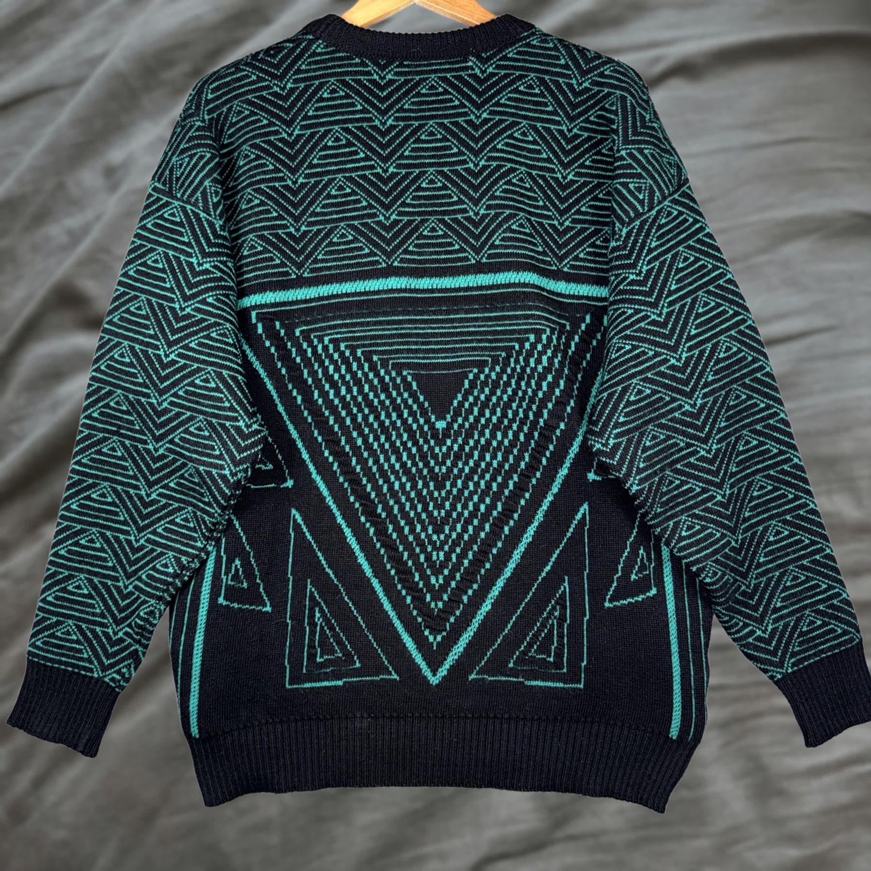 Vintage Kalaroo Sweater Mens L Black Wool Geometric Knit Crewneck Pullover Australia Size US L / EU 52-54 / 3 - 1 Thumbnail