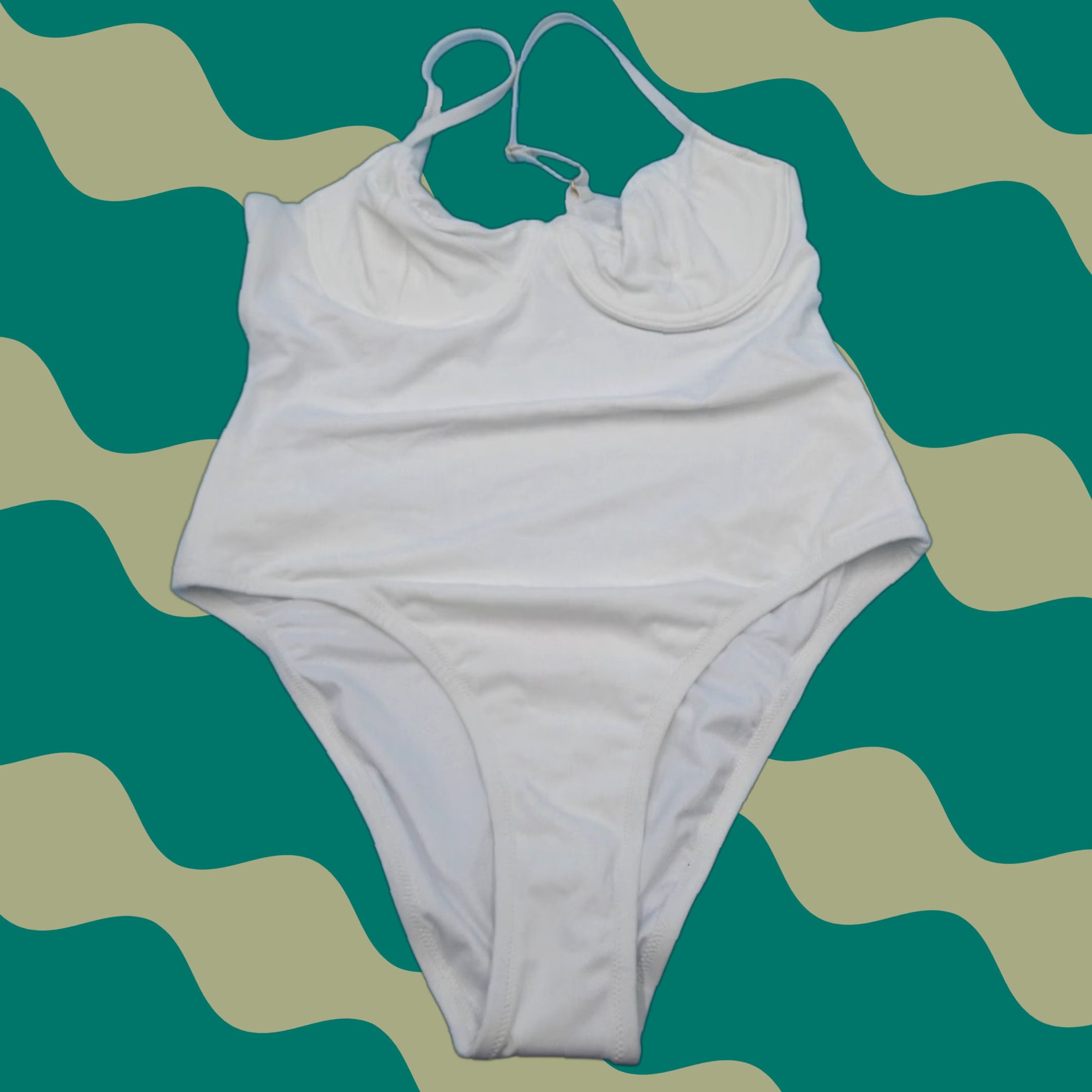 Victorias Secret Swimsuit Large White Underwired Unpadded One Piece Beach