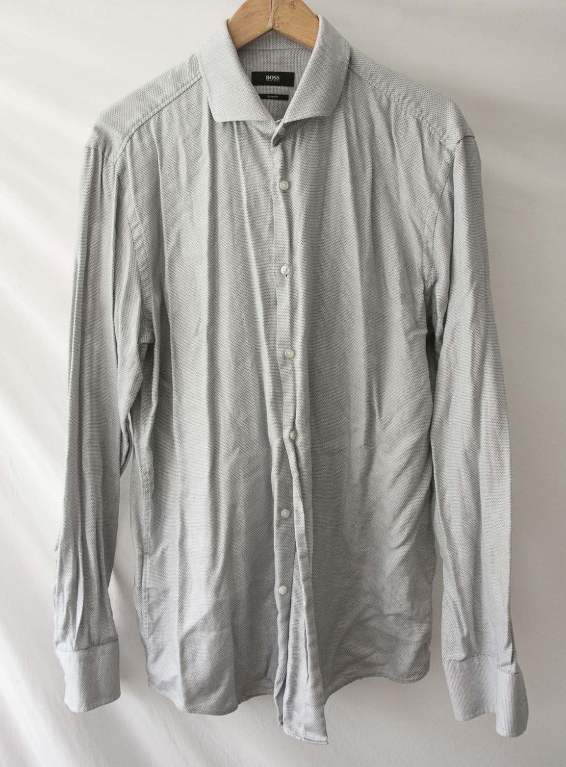 Hugo Boss Hugo Boss Shirt Slim Fit Size 17/ 43 Pale Gray Size US L / EU 52-54 / 3 - 6 Thumbnail