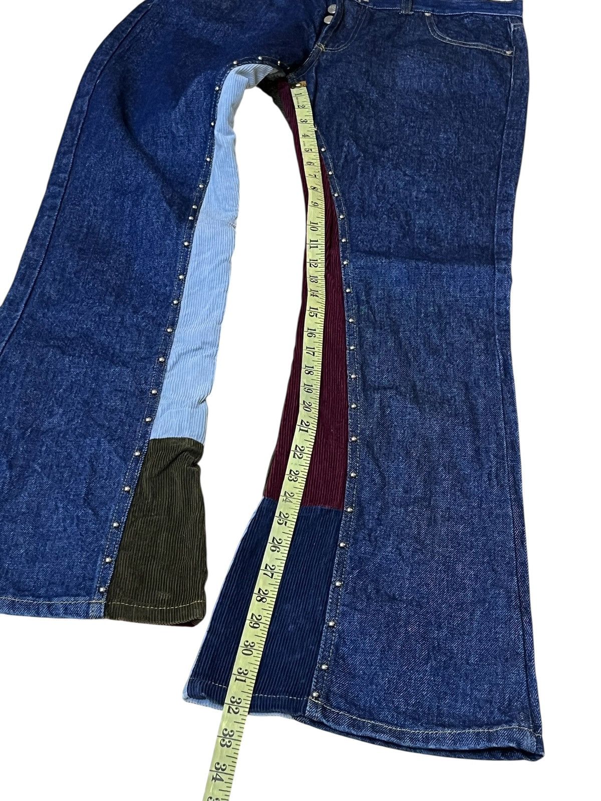 Japanese Brand sick🔥BEBE x KOSIUKO corduroy patchwork & bead flared jeans Size US 34 / EU 50 - 18 Thumbnail