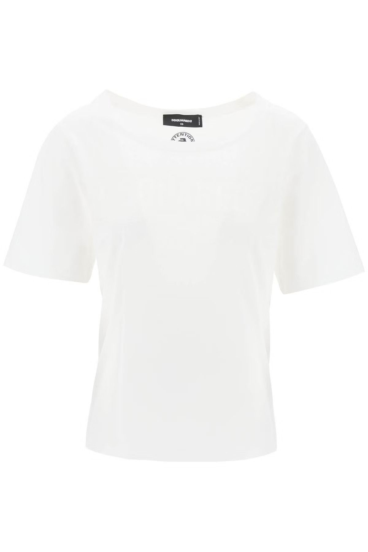 image of Dsquared2 O1S22I1N0424 Rhinestone Logo T-Shirt In White, Men's (Size XS)