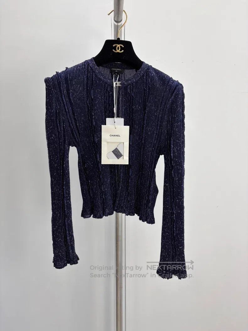 Chanel Chanel Dark blue starry sky knitted cardigan coat Size XS / US 0-2 / IT 36-38 - 1 Thumbnail