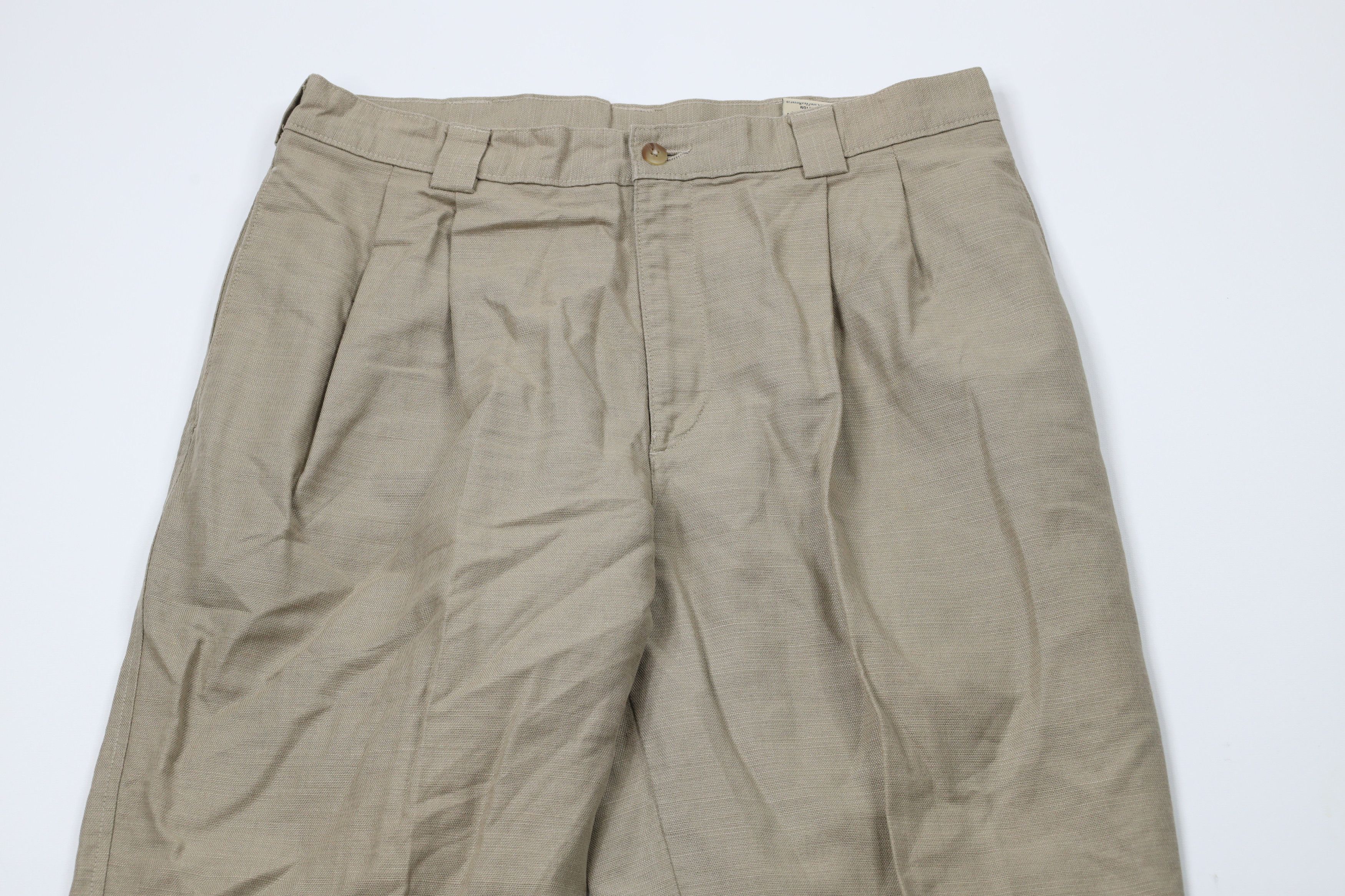 Vintage Vintage 90s Streetwear Pleated Cuffed Chino Pants Brown Size US 32 / EU 48 - 2 Thumbnail
