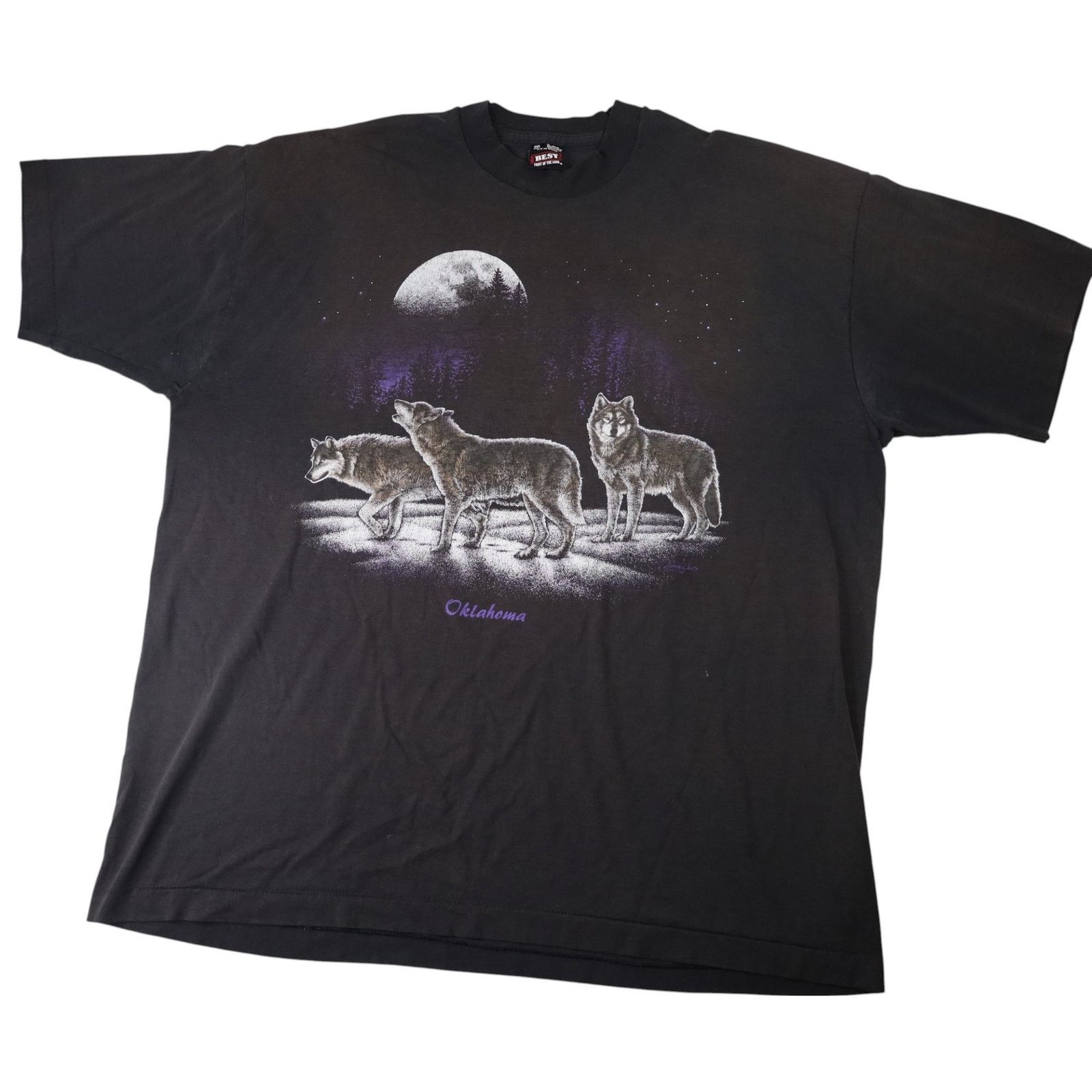 Vintage Vintage Wolf Night Scene Graphic T Shirt Size US XXL / EU 58 / 5 - 1 Thumbnail