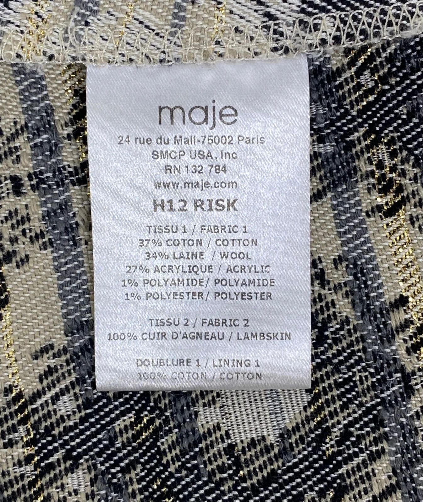 Maje Maje Embroidered Pants Crop Geometric Pattern Cotton Wool Size 25" / US 0 / IT 36 - 9 Thumbnail