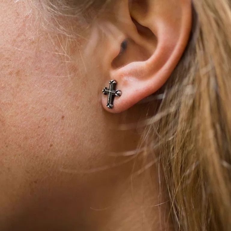 Werkstatt Munchen Werkstatt Munchen Cross Skull Pentagram Earrings 2 Size ONE SIZE - 2 Thumbnail