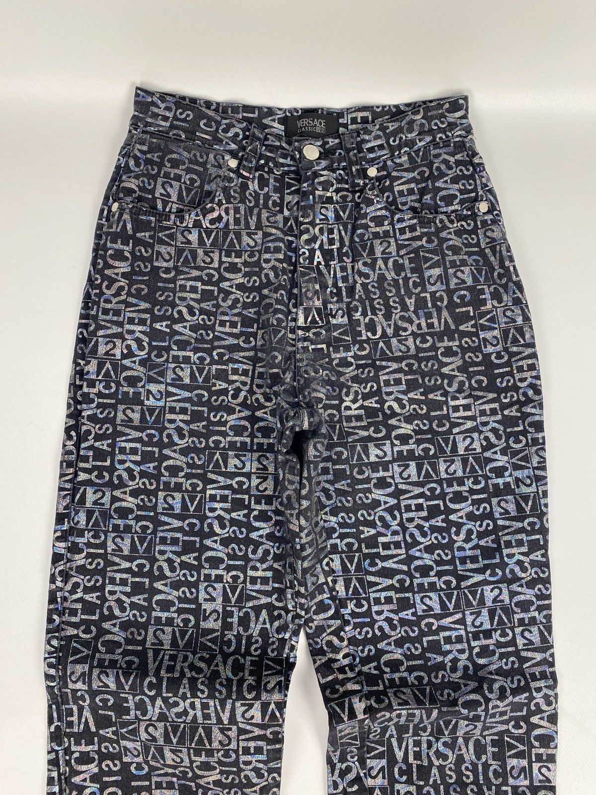 Versace Versace Monogram Printed Avant Garde Japanese Jeans Size 22" - 6 Thumbnail