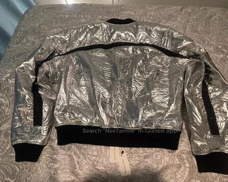 Dries Van Noten Dries Van Noten Silver Bomber Jacket. Size US M / EU 48-50 / 2 - 4 Thumbnail