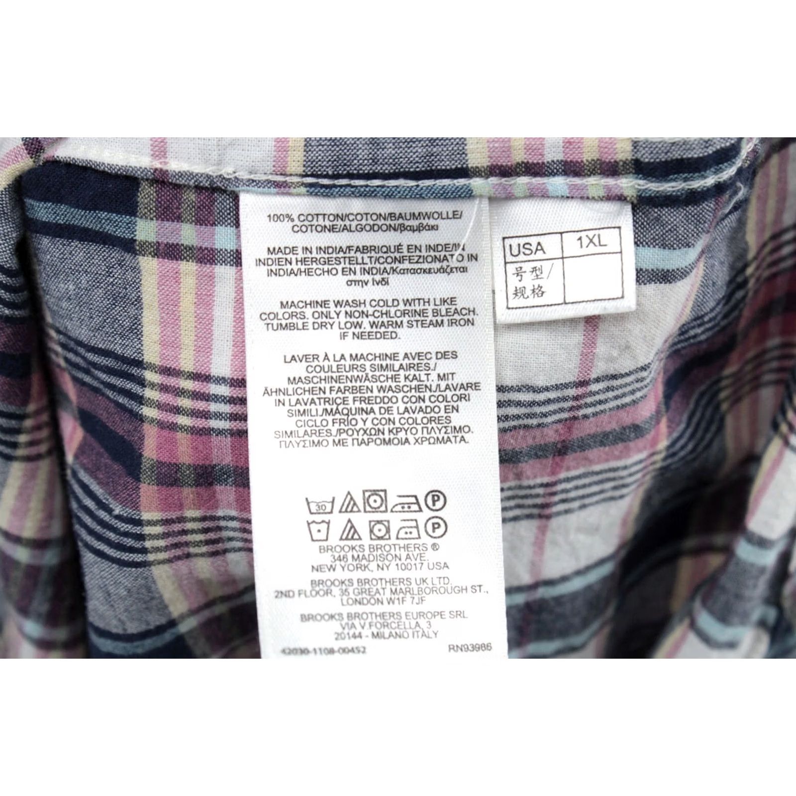 Brooks Brothers Brooks Brothers Regent 1818 Shirt Mens 1X Multicolor Plaid Long Sleeve Preppy Size US XL / EU 56 / 4 - 6 Thumbnail