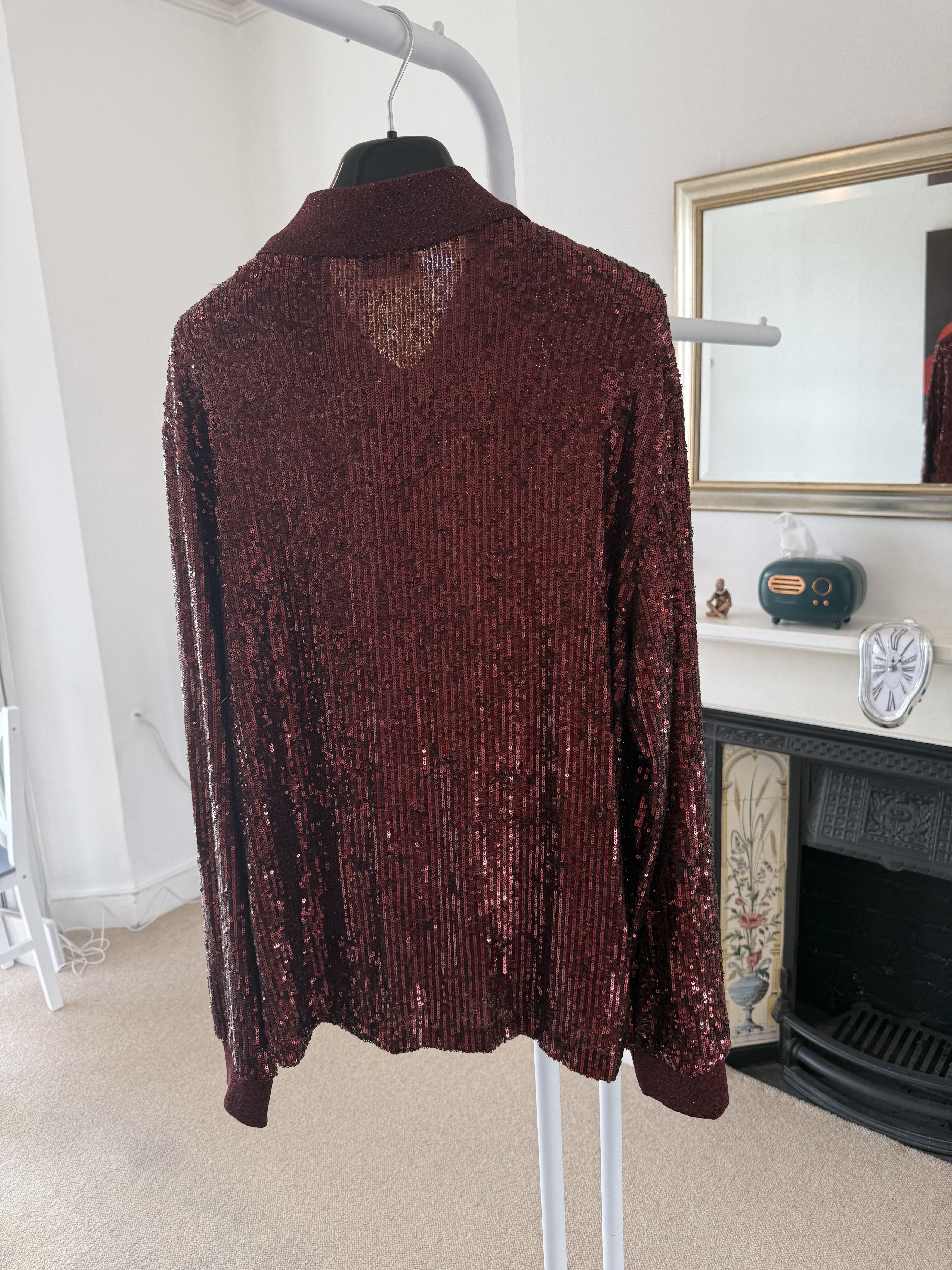 Saint Laurent Paris SS22 Saint Laurent Long Sleeve Sequin Polo Shirt Size US M / EU 48-50 / 2 - 5 Thumbnail
