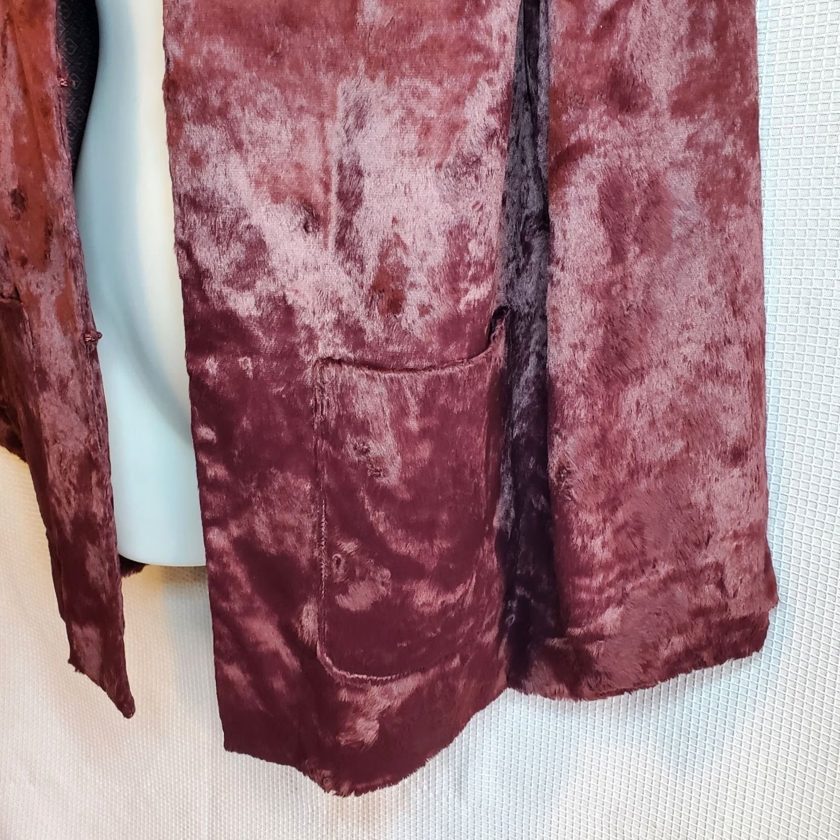 Habitat Anthropologie Tabitha Talley Womens Coat Burgundy Faux Fur Sz Sm City Party Size S / US 4 / IT 40 - 2 Thumbnail