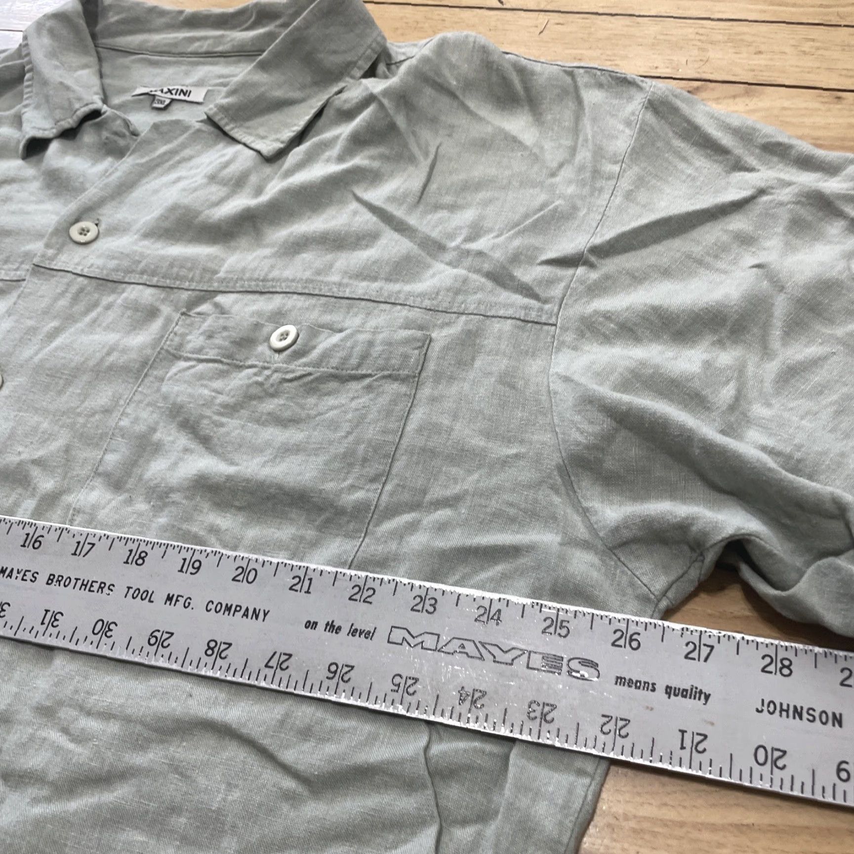 Vintage VINTAGE Inserch Maxini Linen Shirt Men 3XL Button-Up Short Sleeve Collared Relaxed Green Linen Men Casual Summer Spring 3XL Mens Size US XXL / EU 58 / 5 - 6 Thumbnail